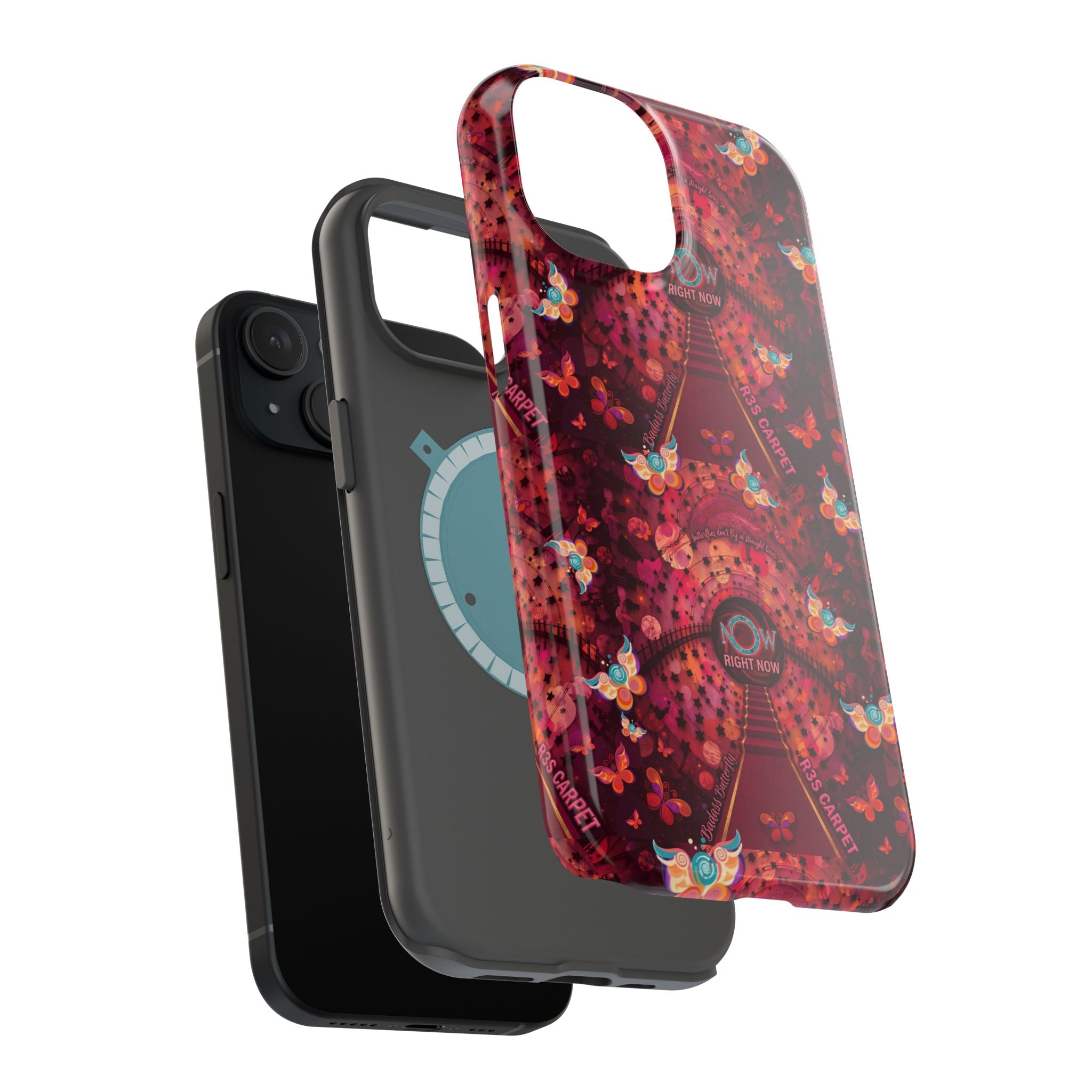 R3S-Carpet Worthy Magnetic Impact-Resistant Phone Case – Butterfly Kaleidoscope Now First-Class Stardust Collection