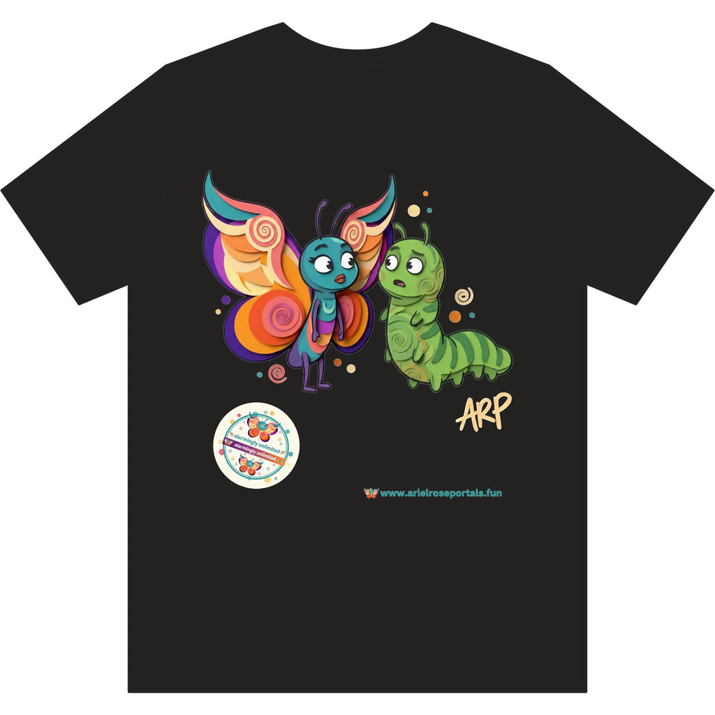 T-shirt vintage Flutter Triblend con grafica farfalla e bruco - Maglietta con illustrazione di insetti carini