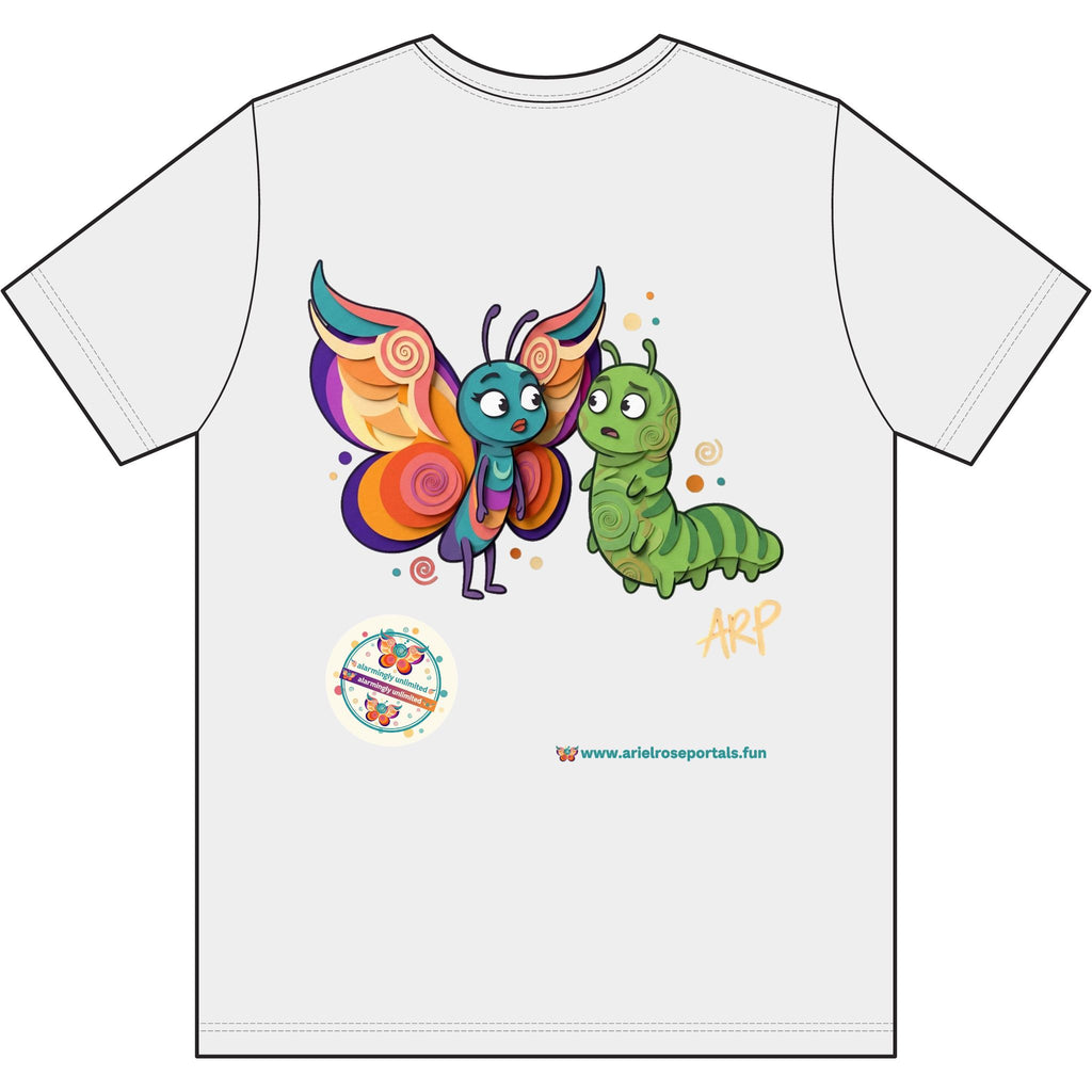 T-shirt vintage Flutter Triblend con grafica farfalla e bruco - Maglietta con illustrazione di insetti carini