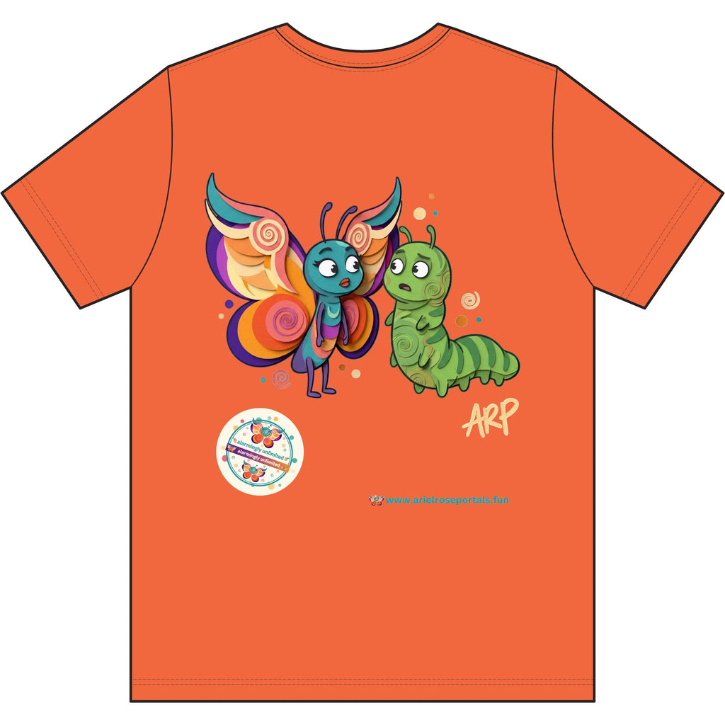 T-shirt vintage Flutter Triblend con grafica farfalla e bruco - Maglietta con illustrazione di insetti carini