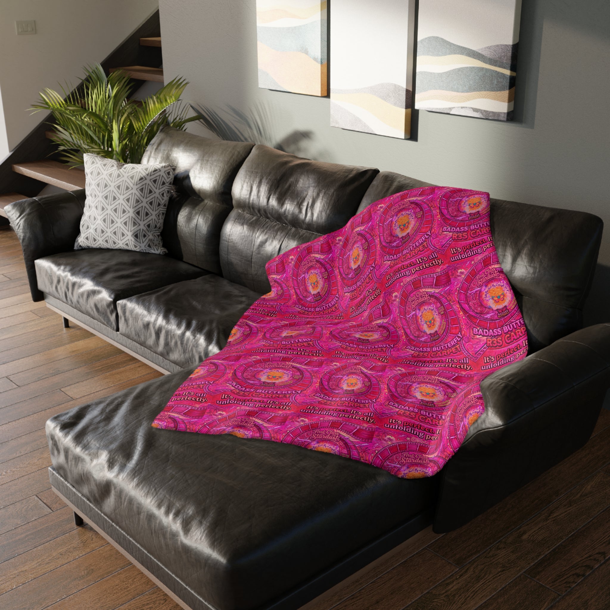 Badass Butterfly R3s-Carpet Pink Velveteen Blanket — "It's perfect. It's all unfolding perfectly."