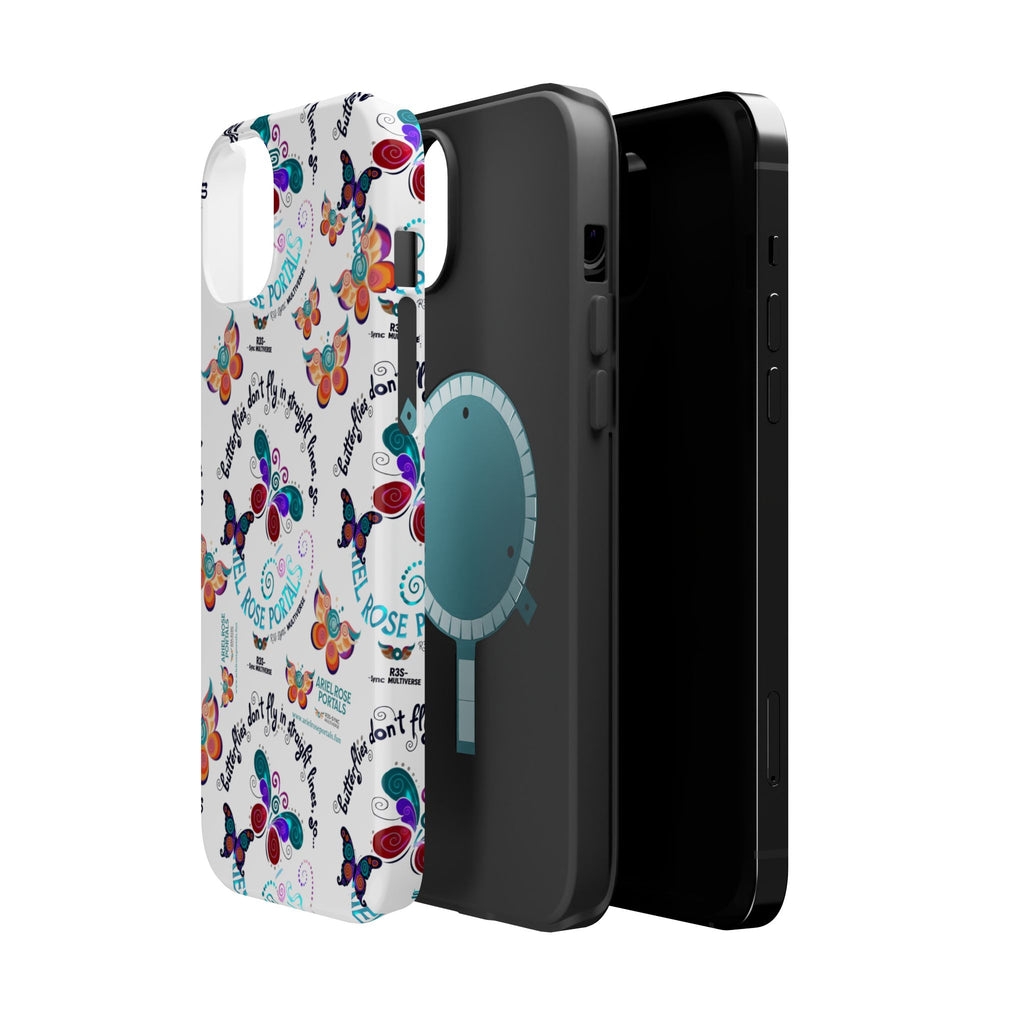 Butterfly Pattern Magnetic Phone Case — "How Butterflies Fly" Ariel Rose Portals Design