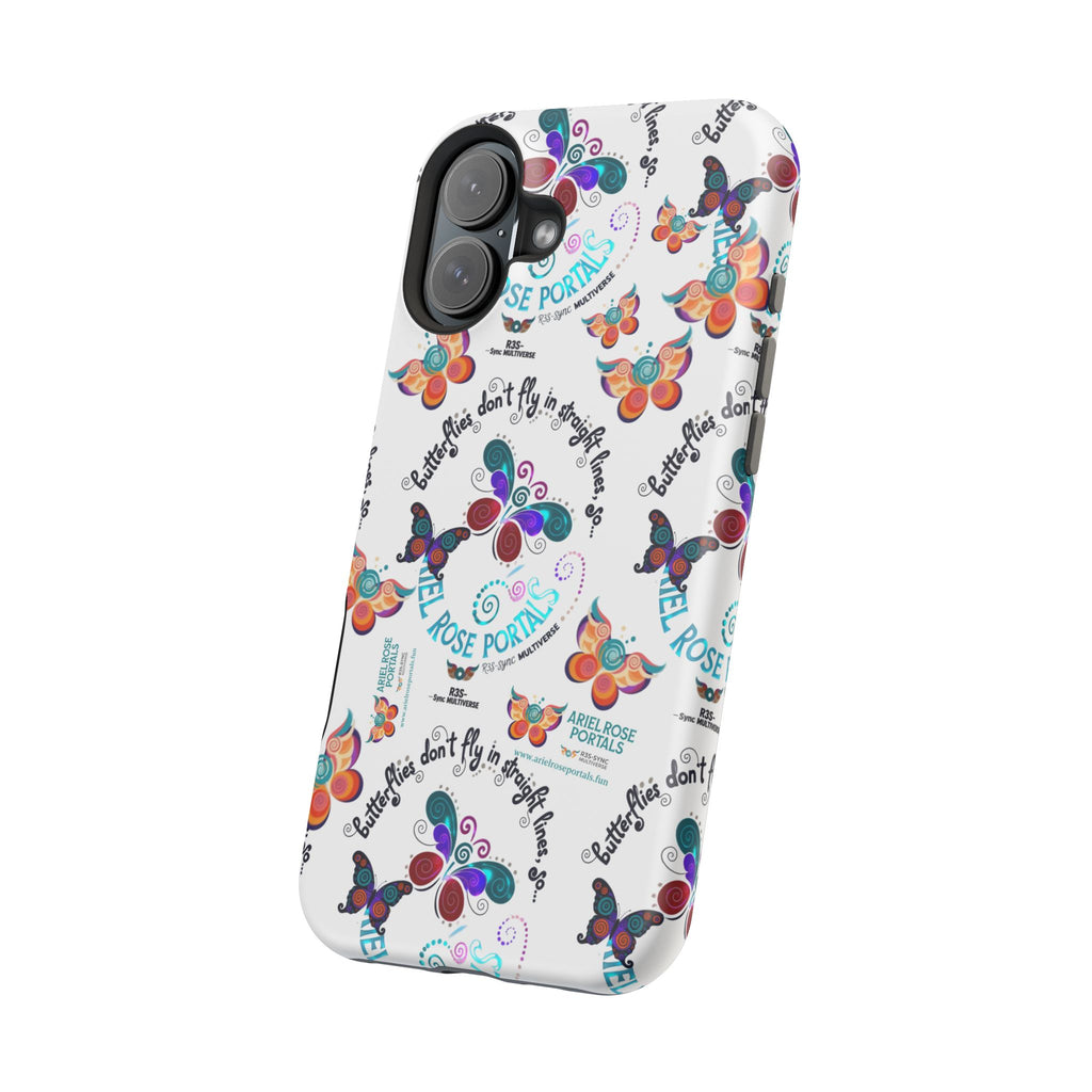 Butterfly Pattern Magnetic Phone Case — "How Butterflies Fly" Ariel Rose Portals Design