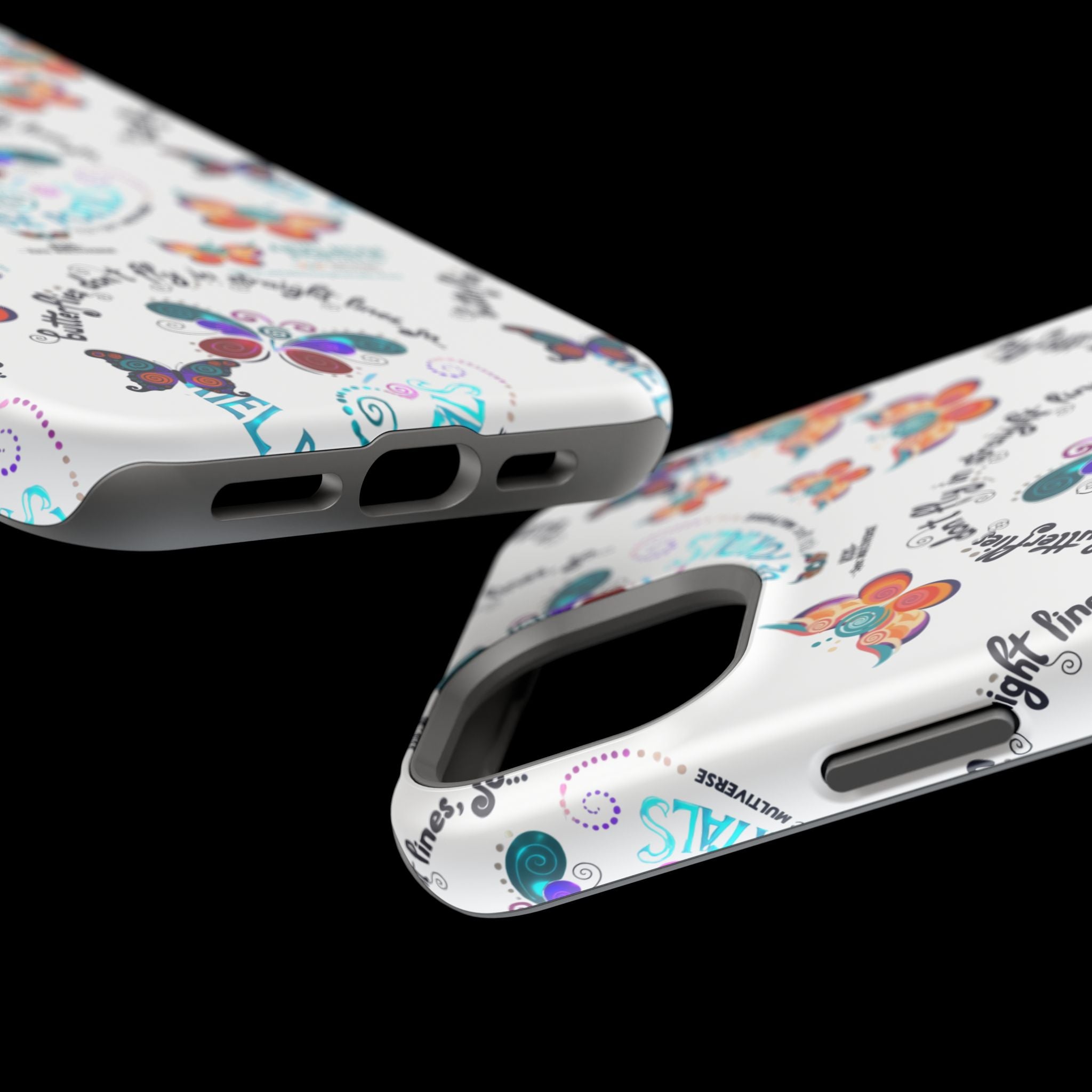 Butterfly Pattern Magnetic Phone Case — "How Butterflies Fly" Ariel Rose Portals Design