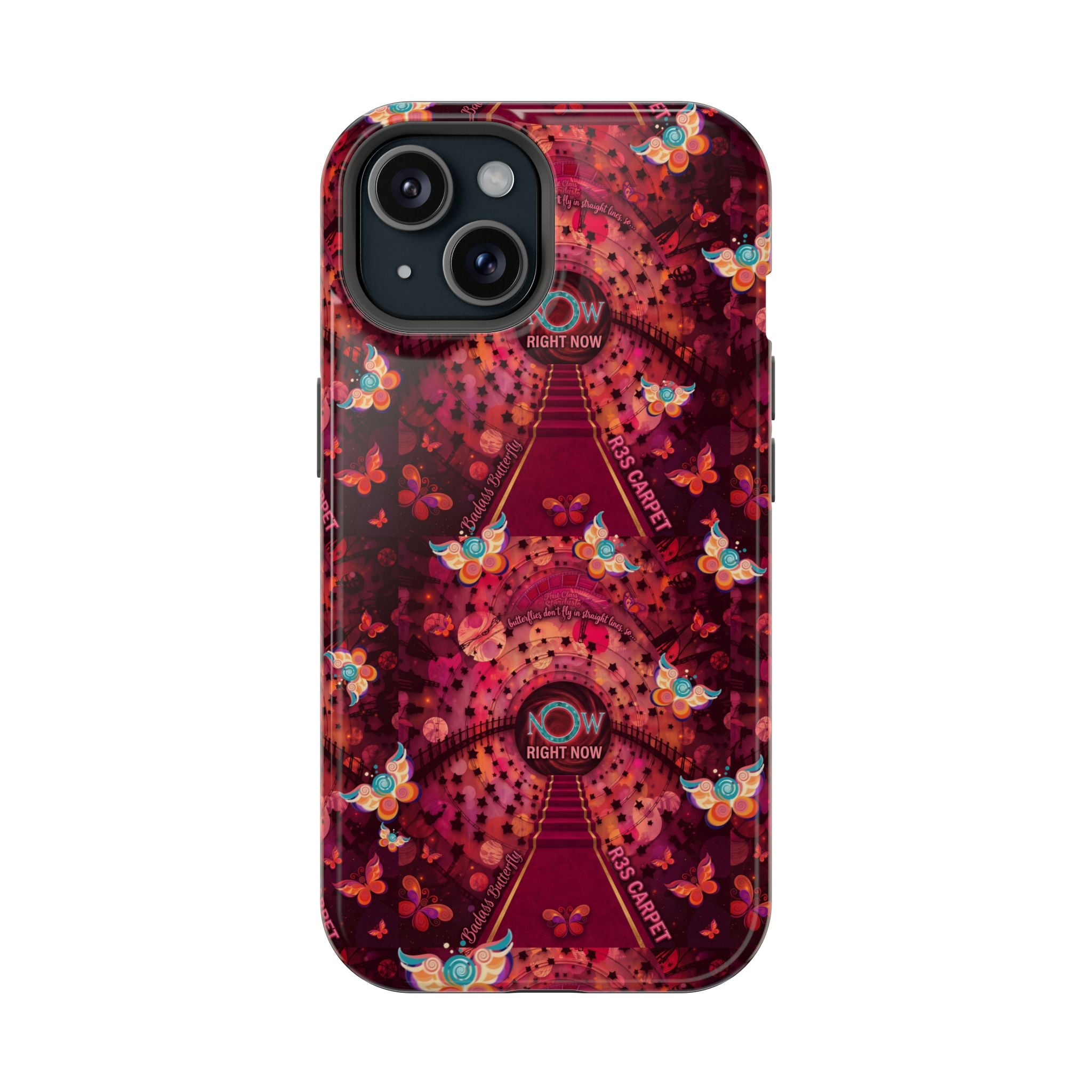 R3S-Carpet Worthy Magnetic Impact-Resistant Phone Case – Butterfly Kaleidoscope Now First-Class Stardust Collection