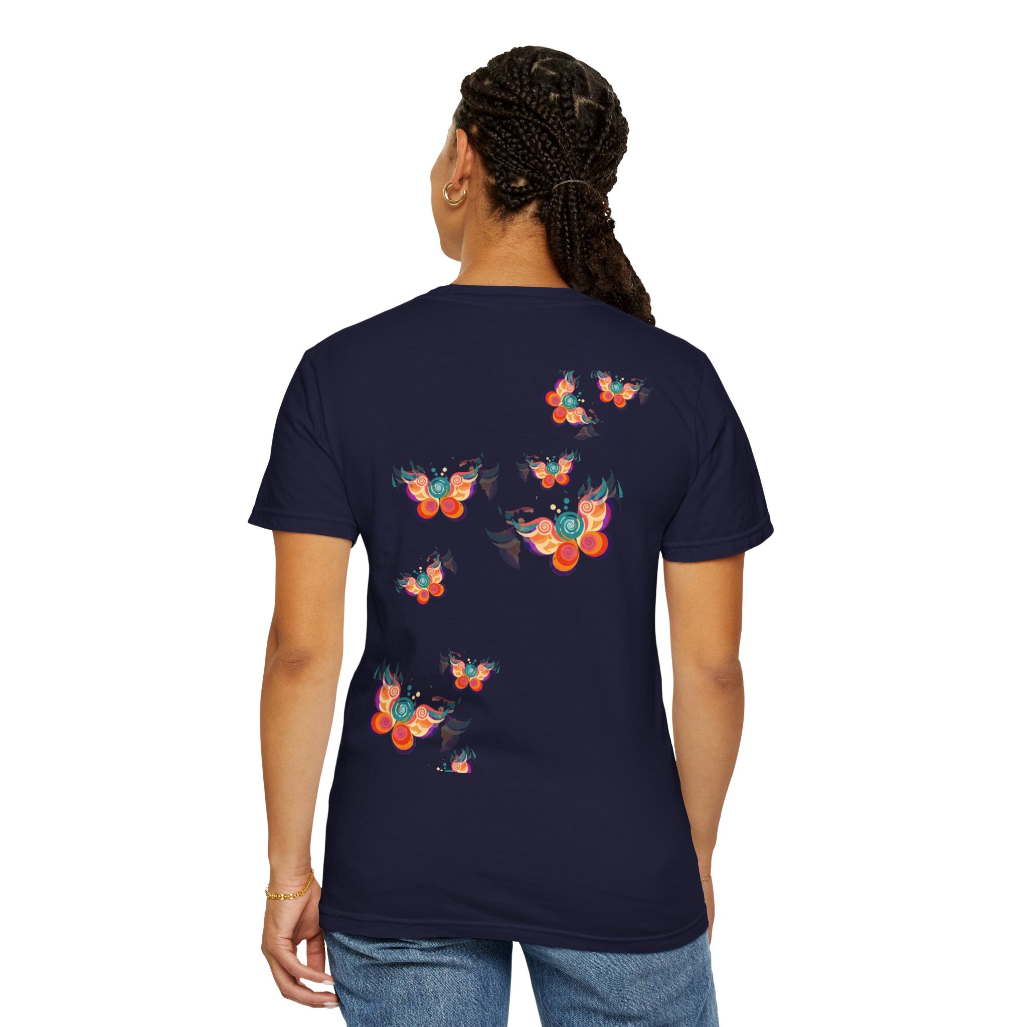 Butterflies Don’t Fly in Straight Lines T-Shirt — Whimsical Butterfly Graphic Tee