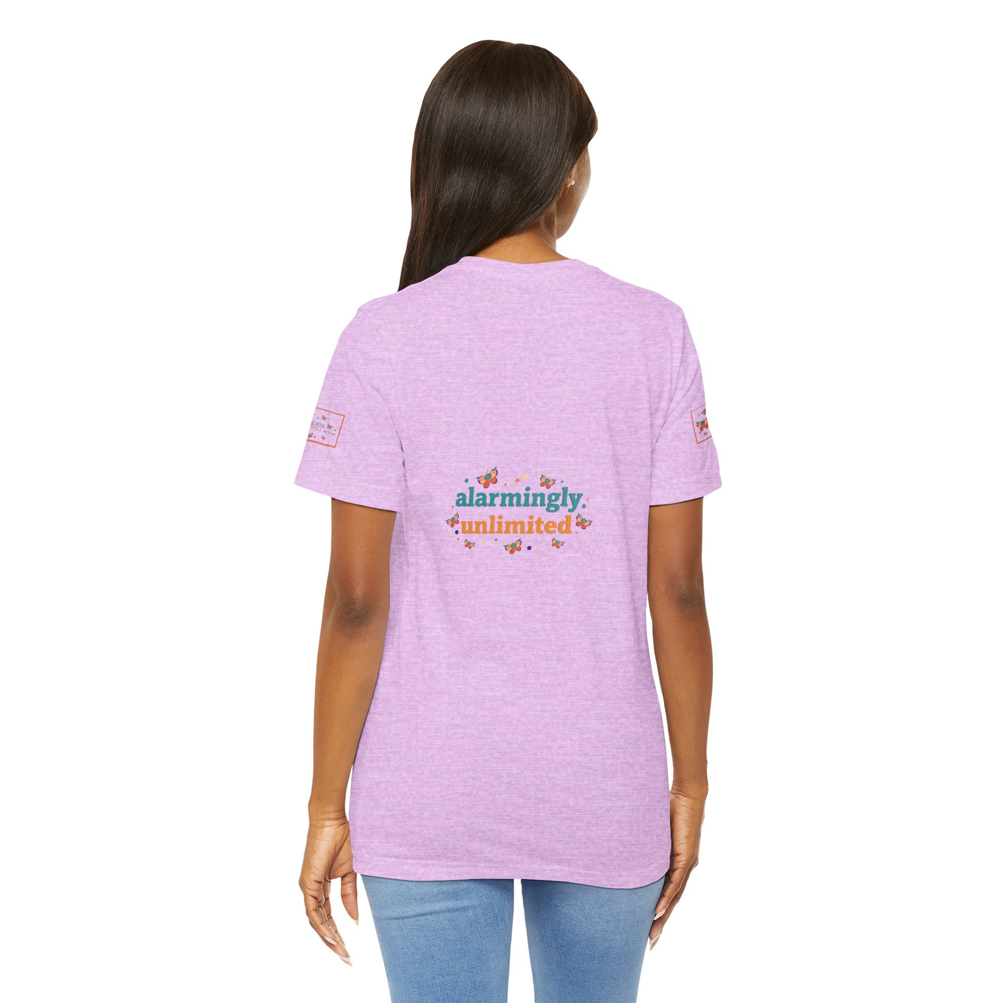 Allarmante T-Shirt Unlimited Tee Flip Variant — Maglietta Grafica Stravagante Farfalla e Bruco