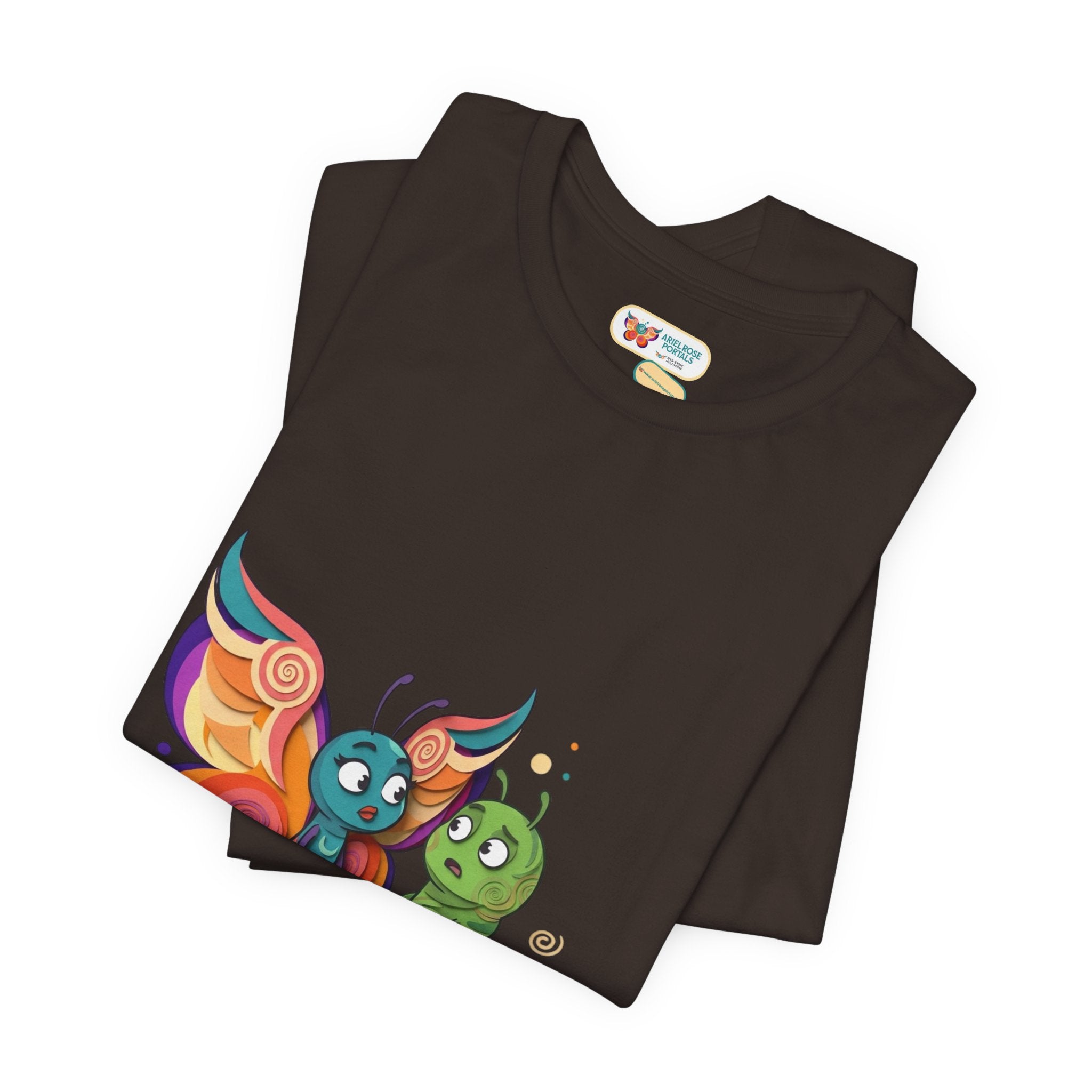 Allarmante T-Shirt Unlimited Tee Flip Variant — Maglietta Grafica Stravagante Farfalla e Bruco