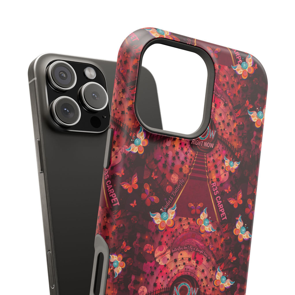R3S-Carpet Worthy Magnetic Impact-Resistant Phone Case – Butterfly Kaleidoscope Now First-Class Stardust Collection
