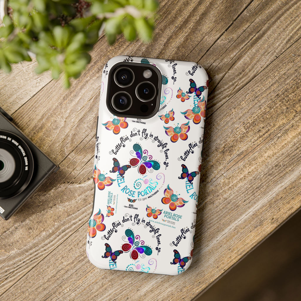Butterfly Pattern Magnetic Phone Case — "How Butterflies Fly" Ariel Rose Portals Design