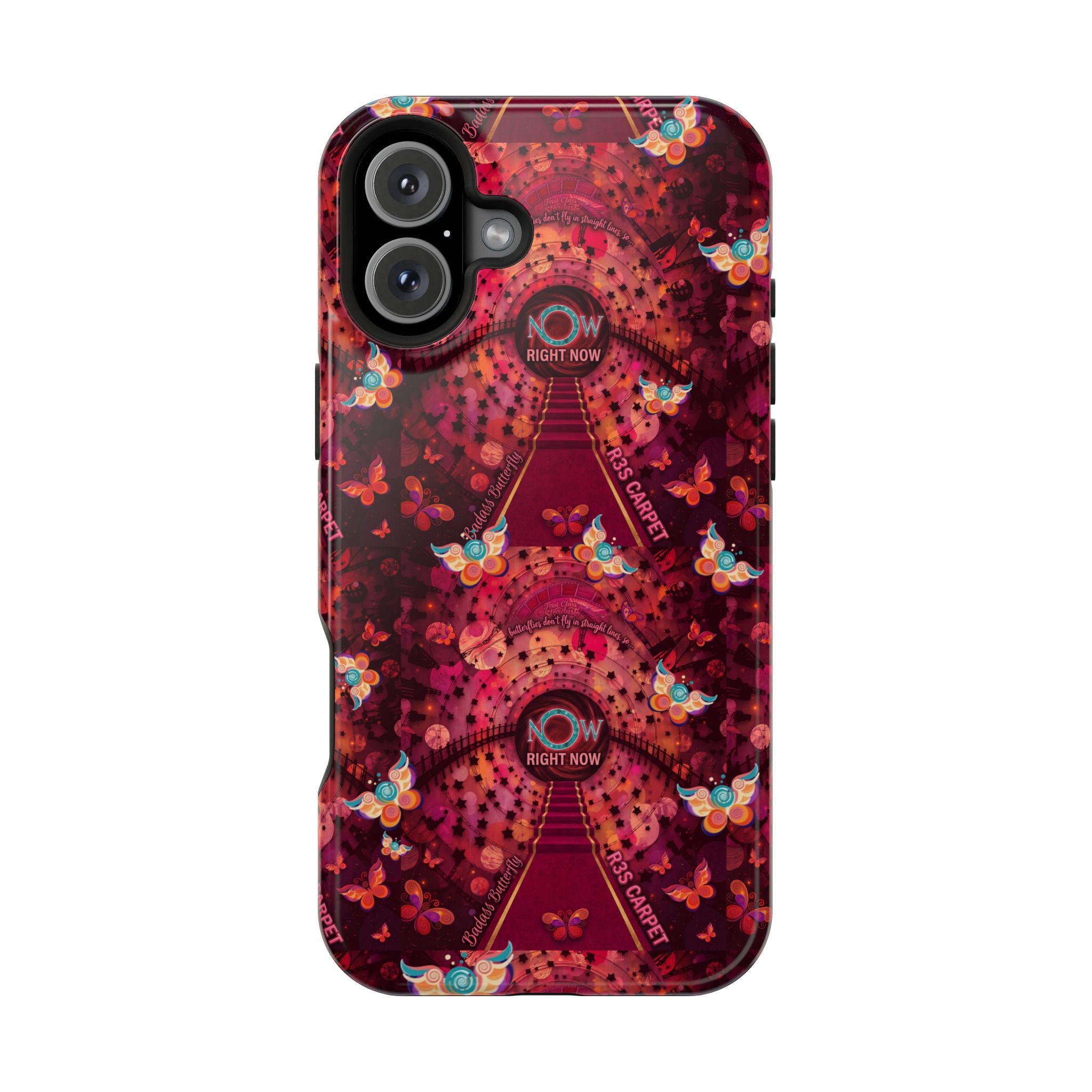 R3S-Carpet Worthy Magnetic Impact-Resistant Phone Case – Butterfly Kaleidoscope Now First-Class Stardust Collection