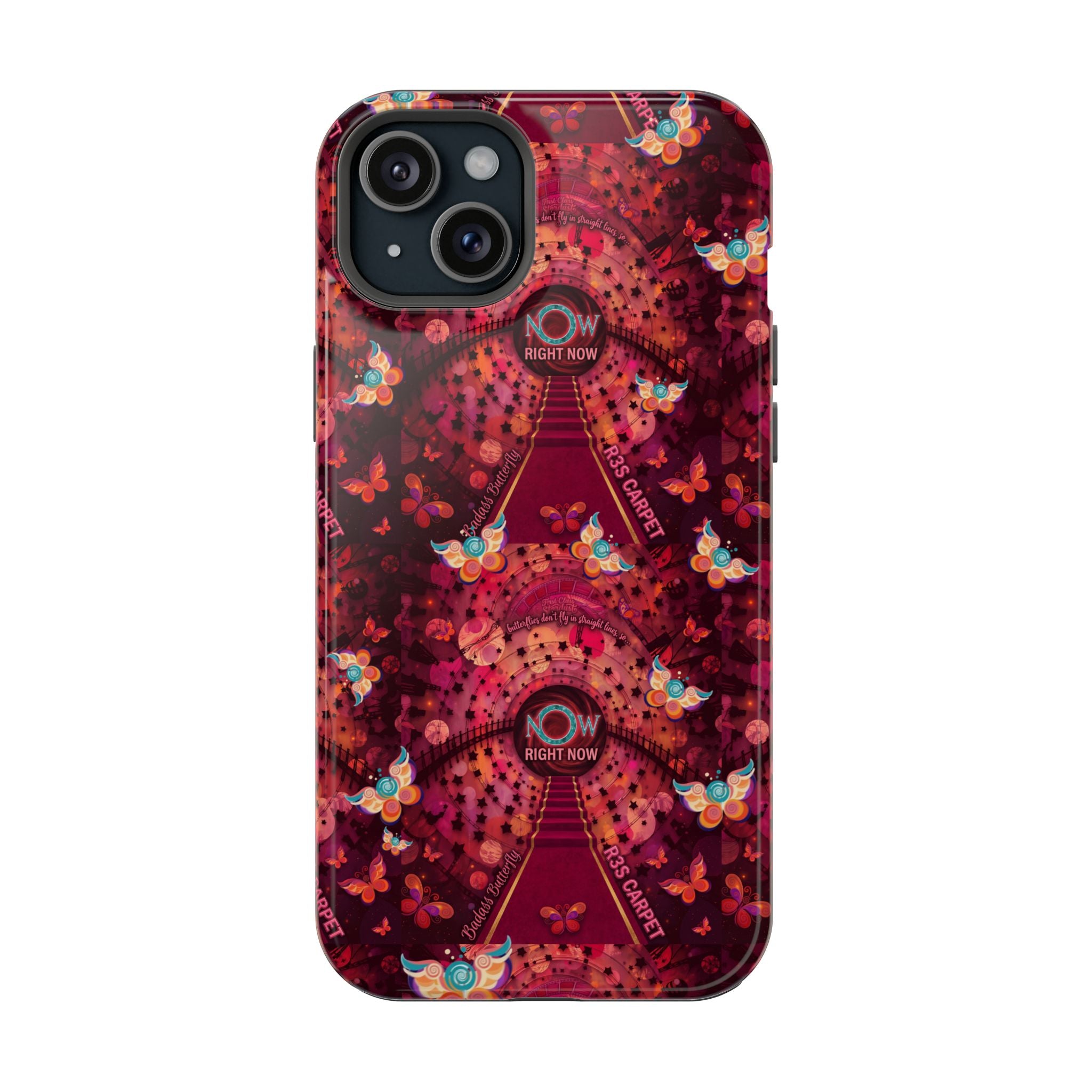 R3S-Carpet Worthy Magnetic Impact-Resistant Phone Case – Butterfly Kaleidoscope Now First-Class Stardust Collection