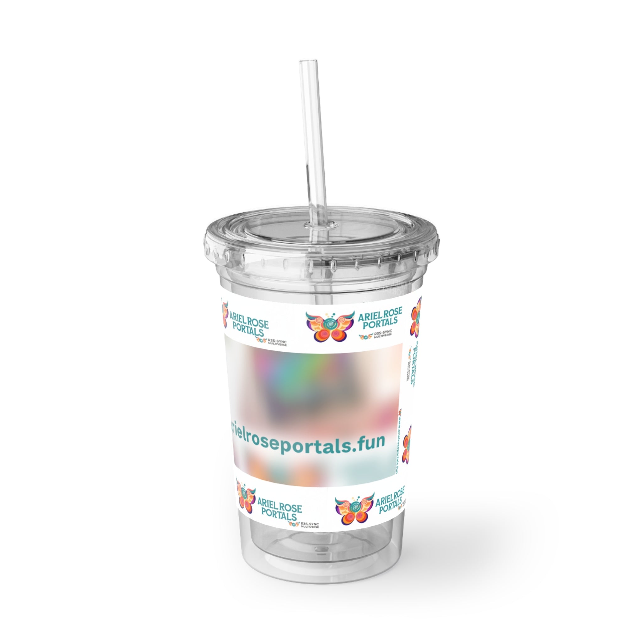 Bicchiere tumbler acrilico farfalla — Logo Ariel Rose Portals