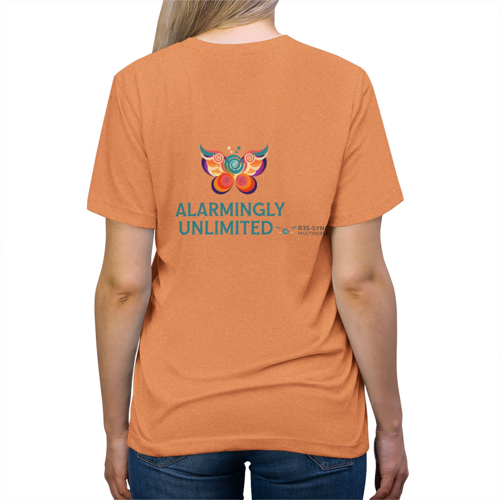 T-shirt Vintage Morbida TriBlend "Allarmantemente Illimitato Farfalla & Bruco" — Simpatica Maglietta Grafica Trasformazione
