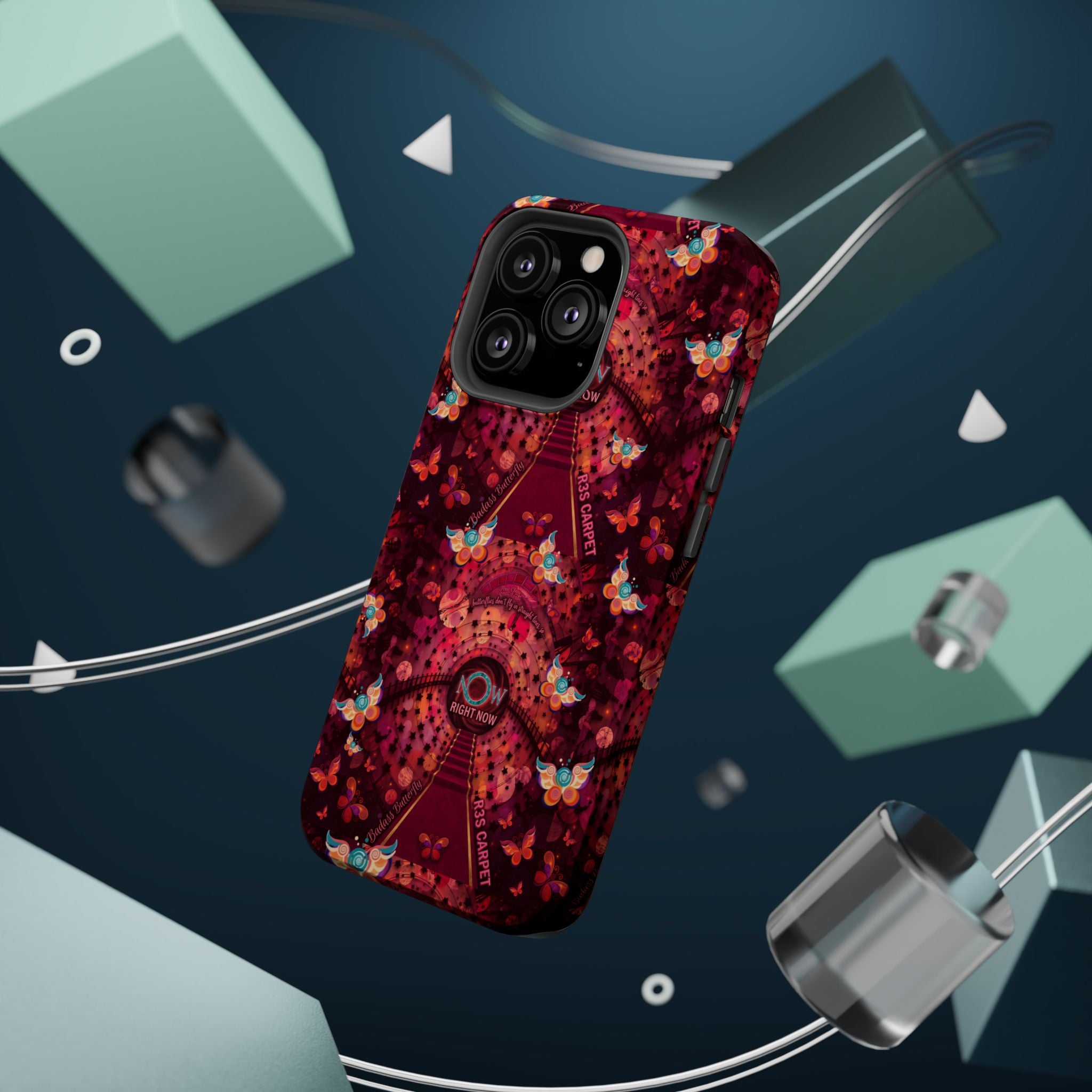 R3S-Carpet Worthy Magnetic Impact-Resistant Phone Case – Butterfly Kaleidoscope Now First-Class Stardust Collection