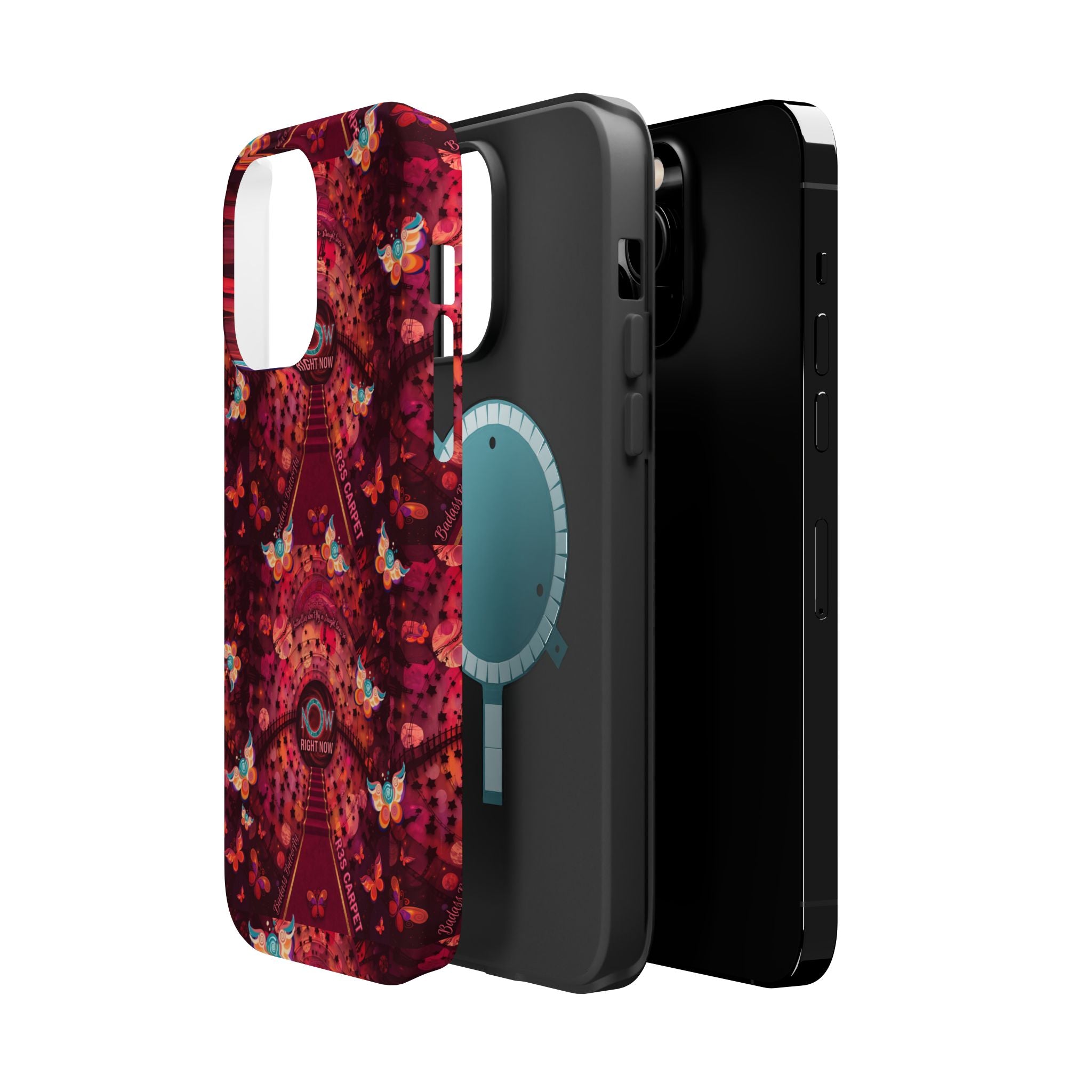 R3S-Carpet Worthy Magnetic Impact-Resistant Phone Case – Butterfly Kaleidoscope Now First-Class Stardust Collection
