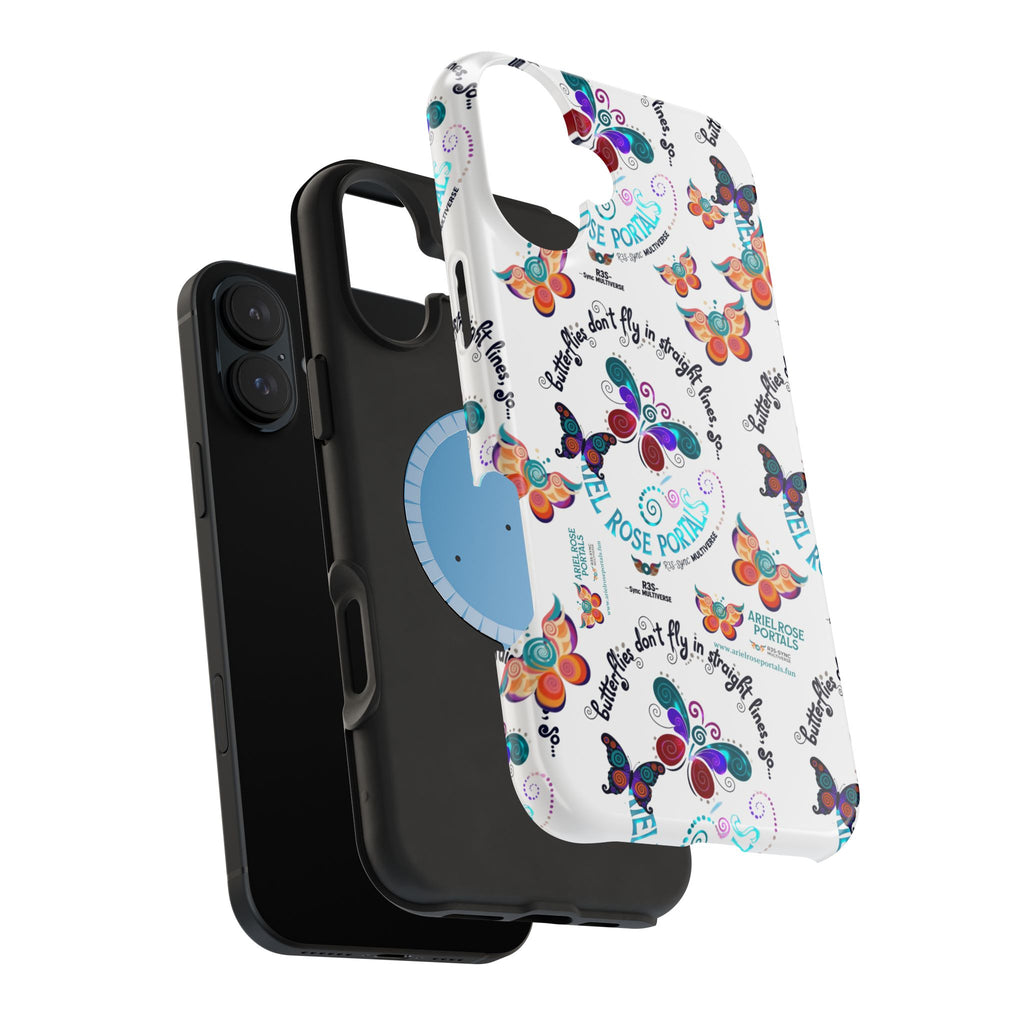 Butterfly Pattern Magnetic Phone Case — "How Butterflies Fly" Ariel Rose Portals Design