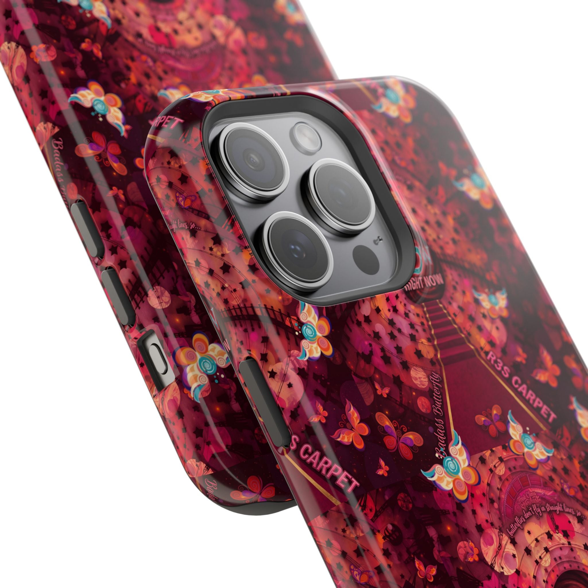 R3S-Carpet Worthy Magnetic Impact-Resistant Phone Case – Butterfly Kaleidoscope Now First-Class Stardust Collection
