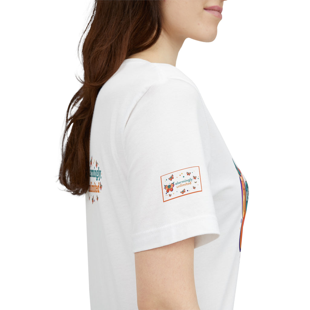 Allarmante T-Shirt Unlimited Tee Flip Variant — Maglietta Grafica Stravagante Farfalla e Bruco
