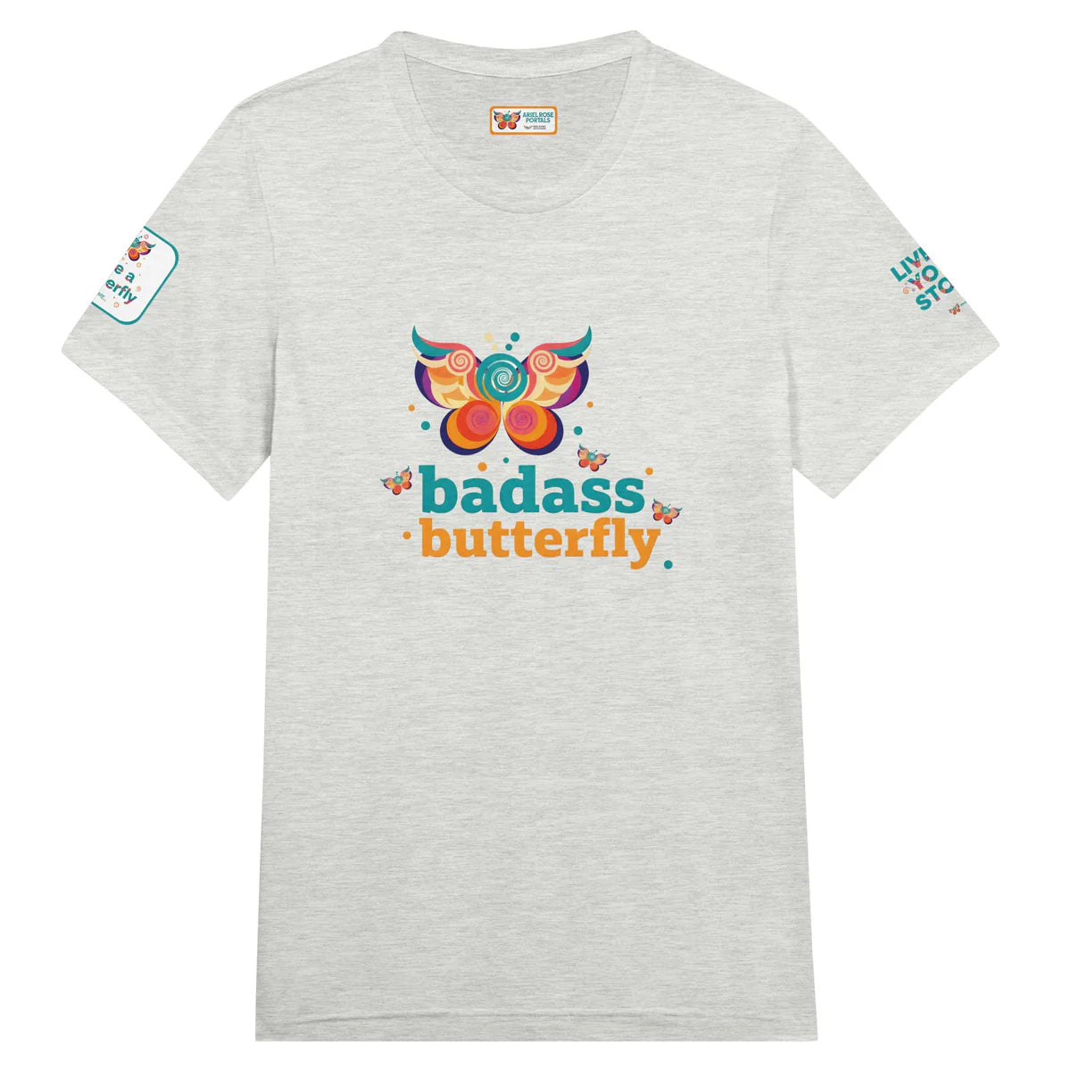Badass Butterfly & Ariel Rose Portals Logo T-Shirt | Ultra Soft Unisex Tri-Blend Tee