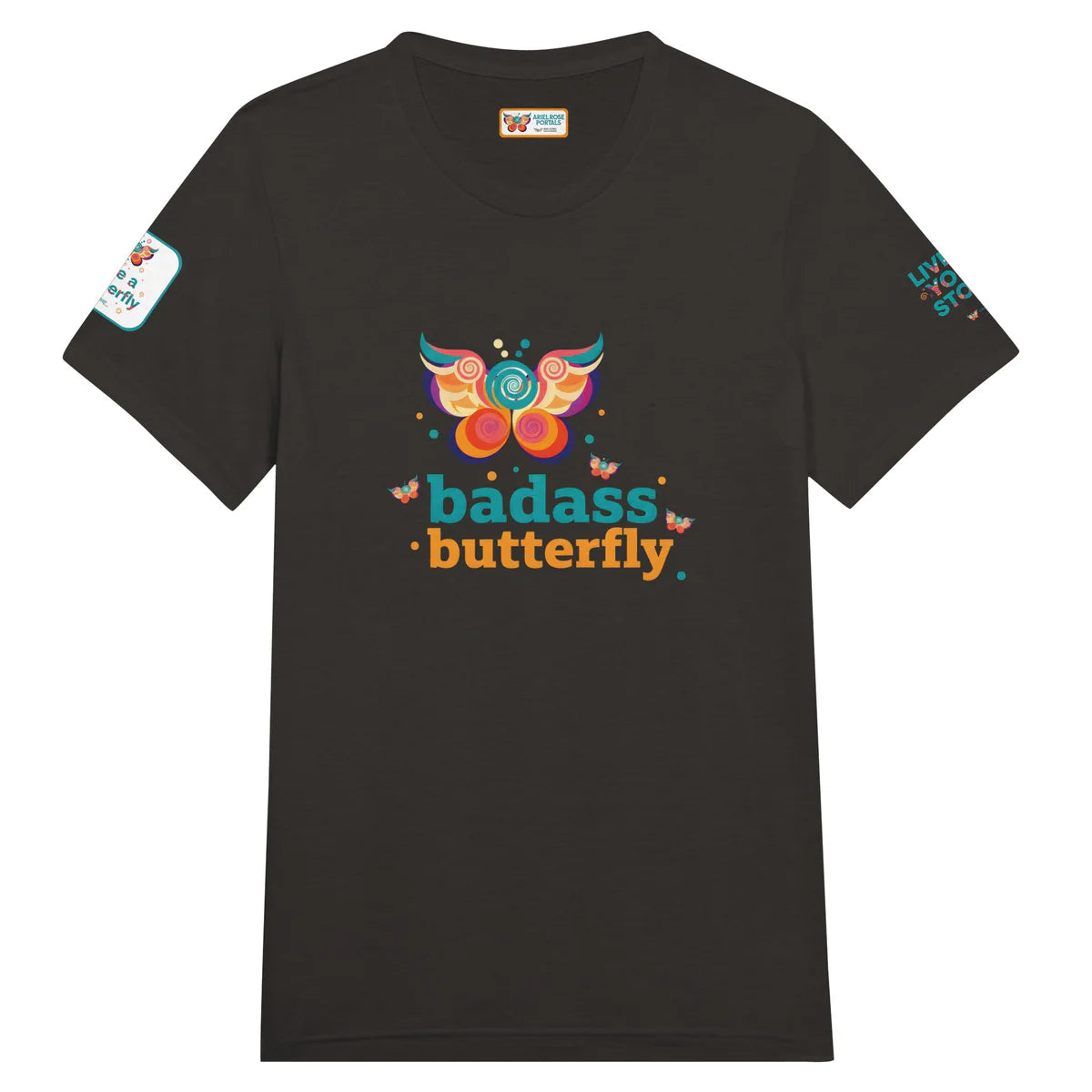 Badass Butterfly & Ariel Rose Portals Logo T-Shirt | Ultra Soft Unisex Tri-Blend Tee