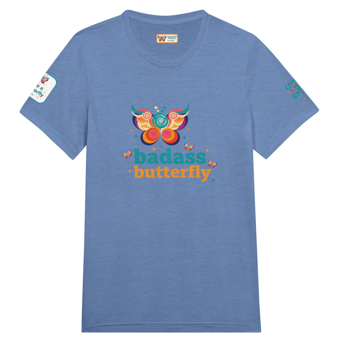 Badass Butterfly & Ariel Rose Portals Logo T-Shirt | Ultra Soft Unisex Tri-Blend Tee