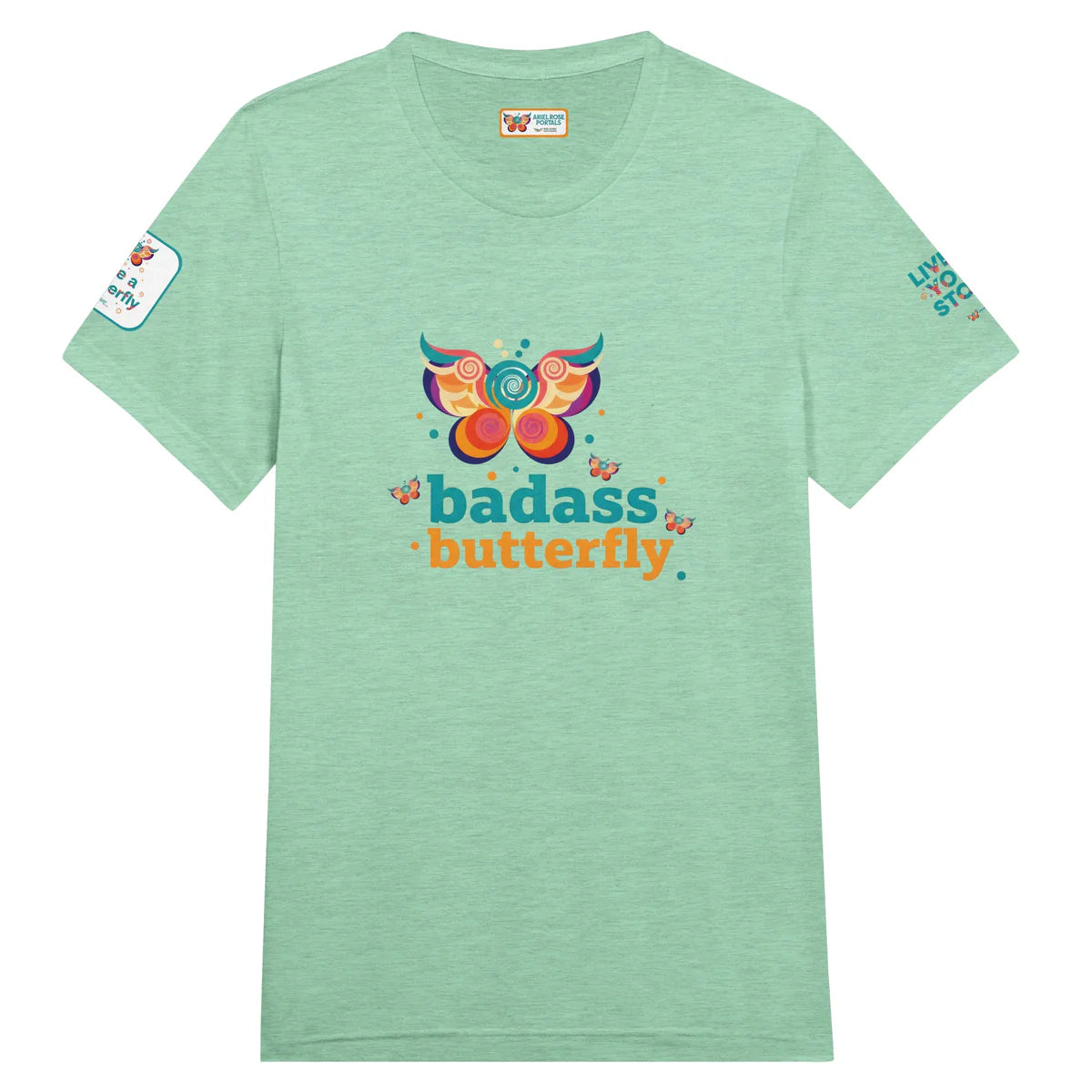 Badass Butterfly & Ariel Rose Portals Logo T-Shirt | Ultra Soft Unisex Tri-Blend Tee