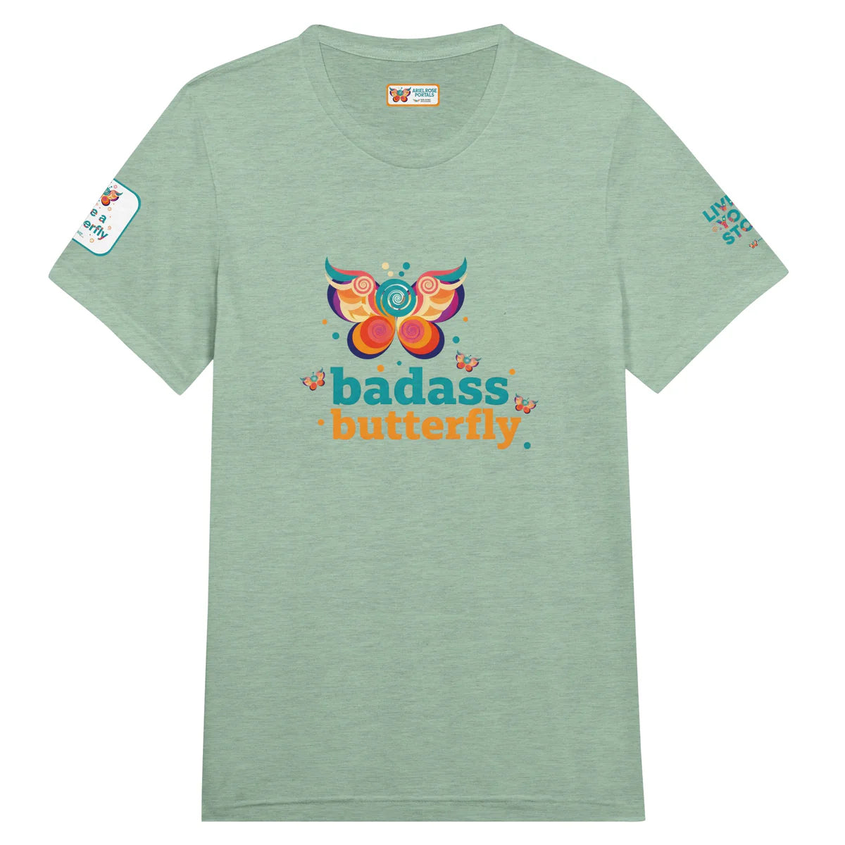 Badass Butterfly & Ariel Rose Portals Logo T-Shirt | Ultra Soft Unisex Tri-Blend Tee