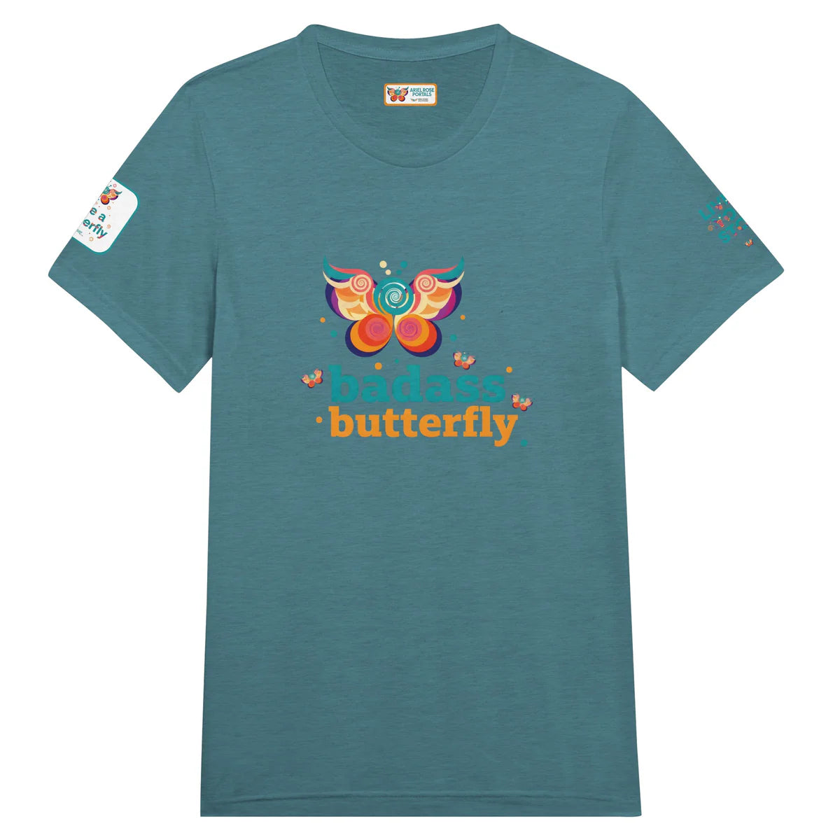 Badass Butterfly & Ariel Rose Portals Logo T-Shirt | Ultra Soft Unisex Tri-Blend Tee