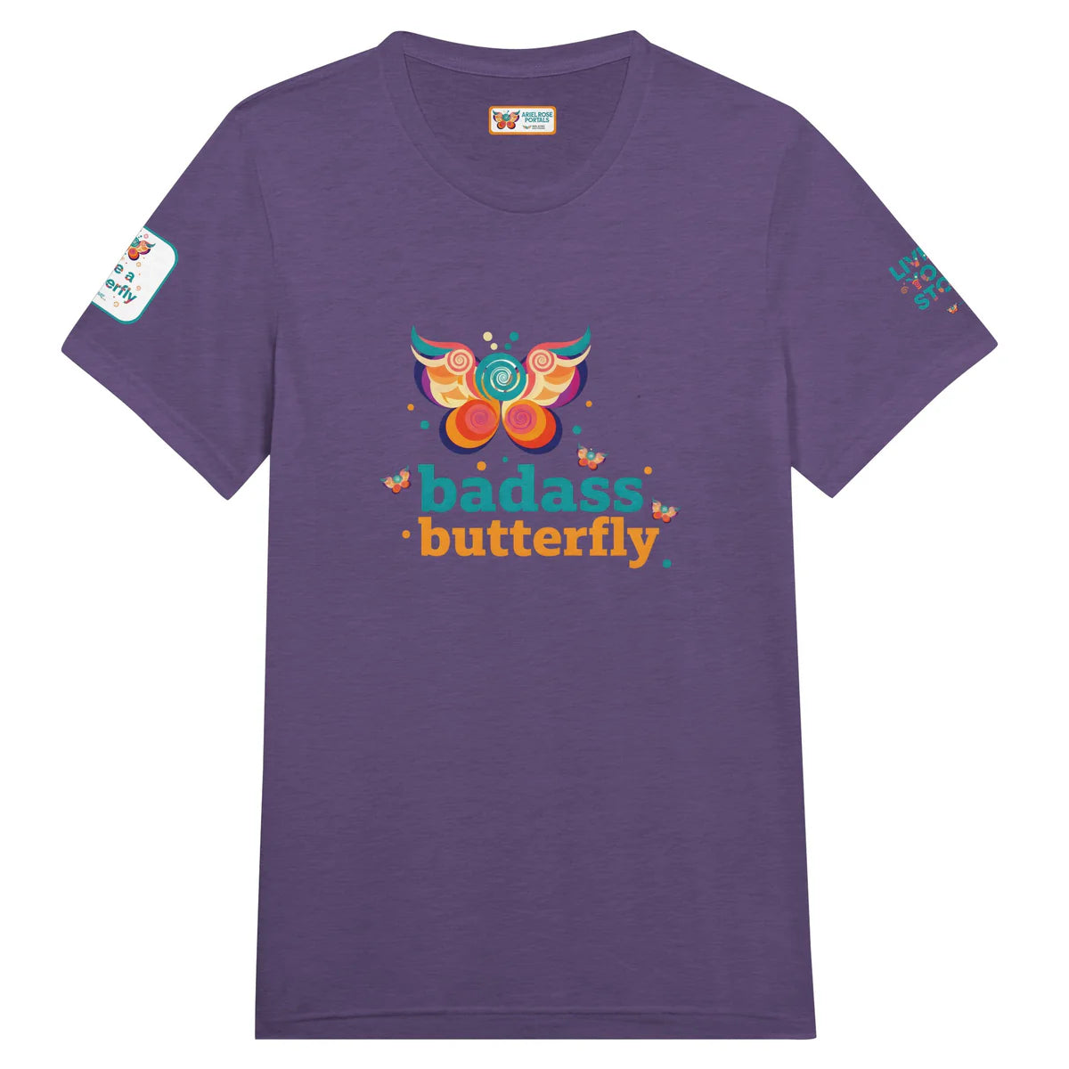 Badass Butterfly & Ariel Rose Portals Logo T-Shirt | Ultra Soft Unisex Tri-Blend Tee