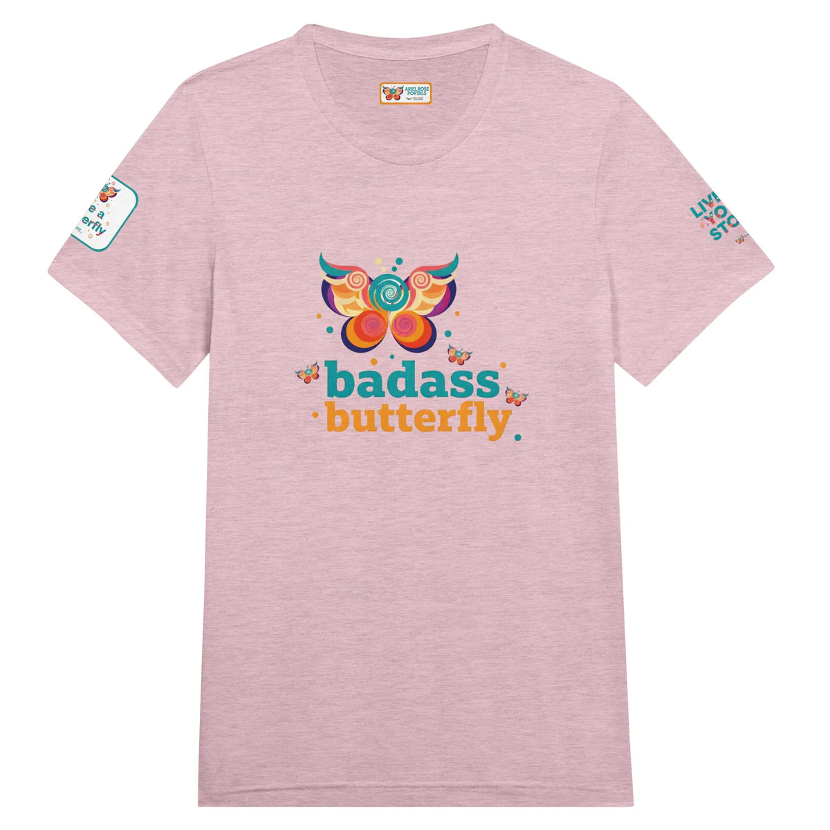 Badass Butterfly & Ariel Rose Portals Logo T-Shirt | Ultra Soft Unisex Tri-Blend Tee
