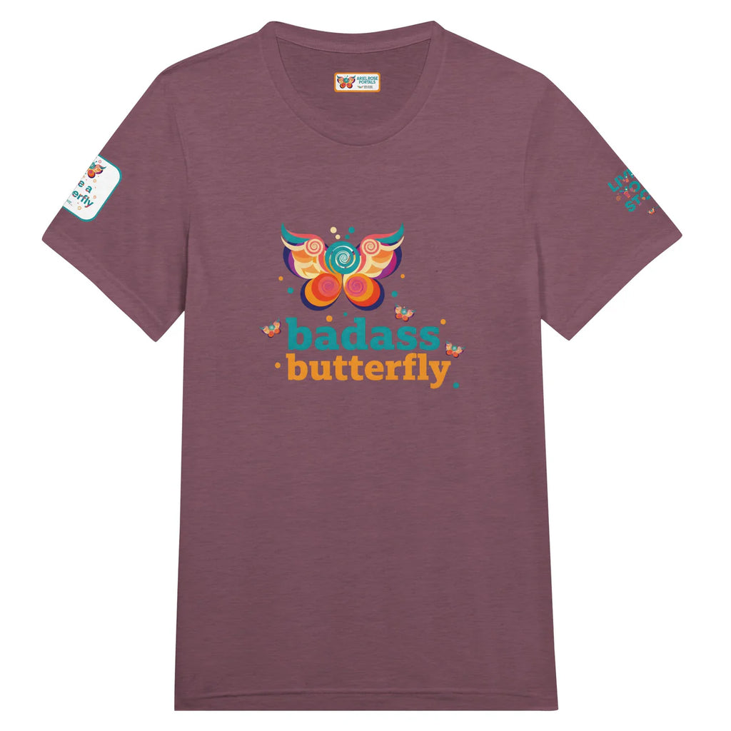 Badass Butterfly & Ariel Rose Portals Logo T-Shirt | Ultra Soft Unisex Tri-Blend Tee