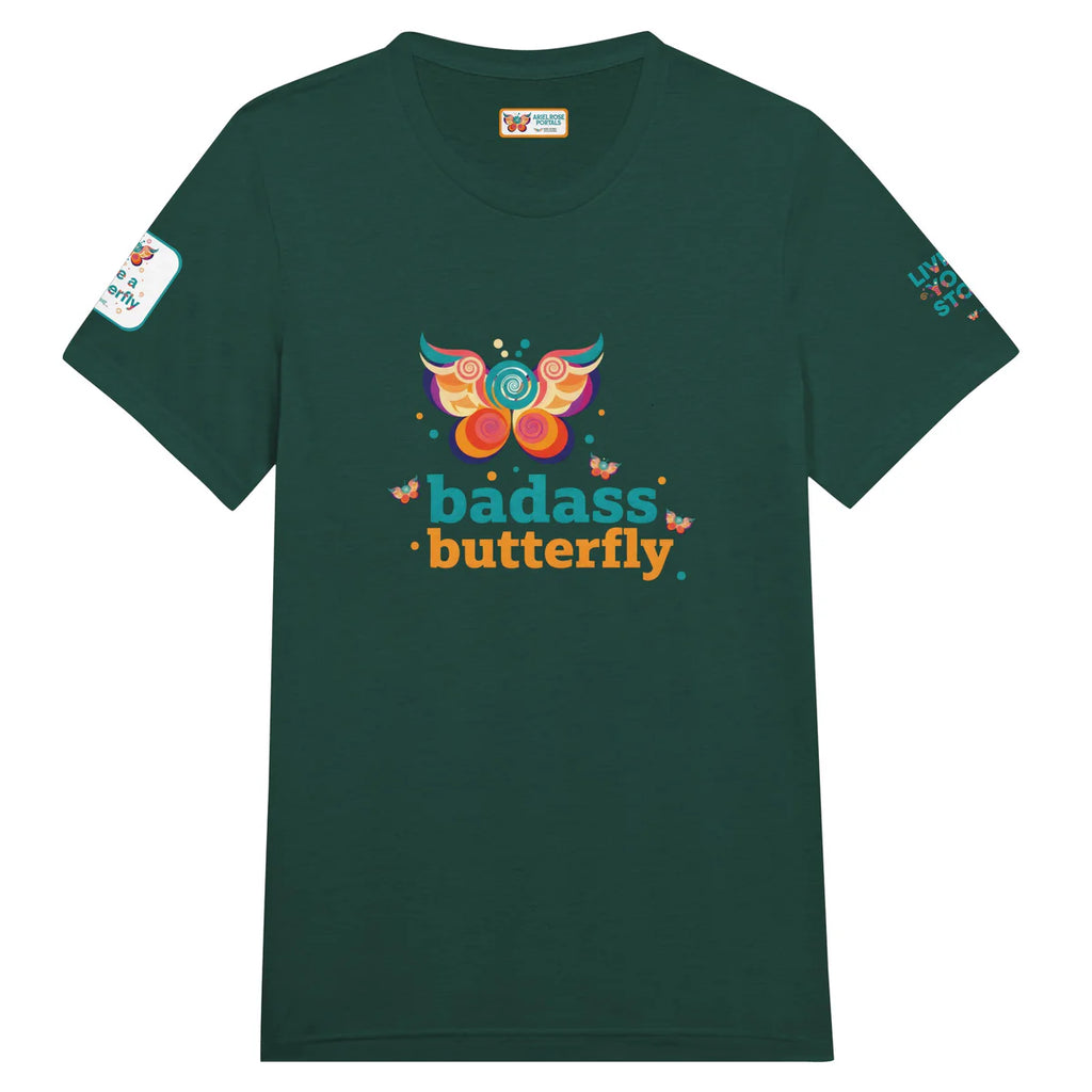 Badass Butterfly & Ariel Rose Portals Logo T-Shirt | Ultra Soft Unisex Tri-Blend Tee