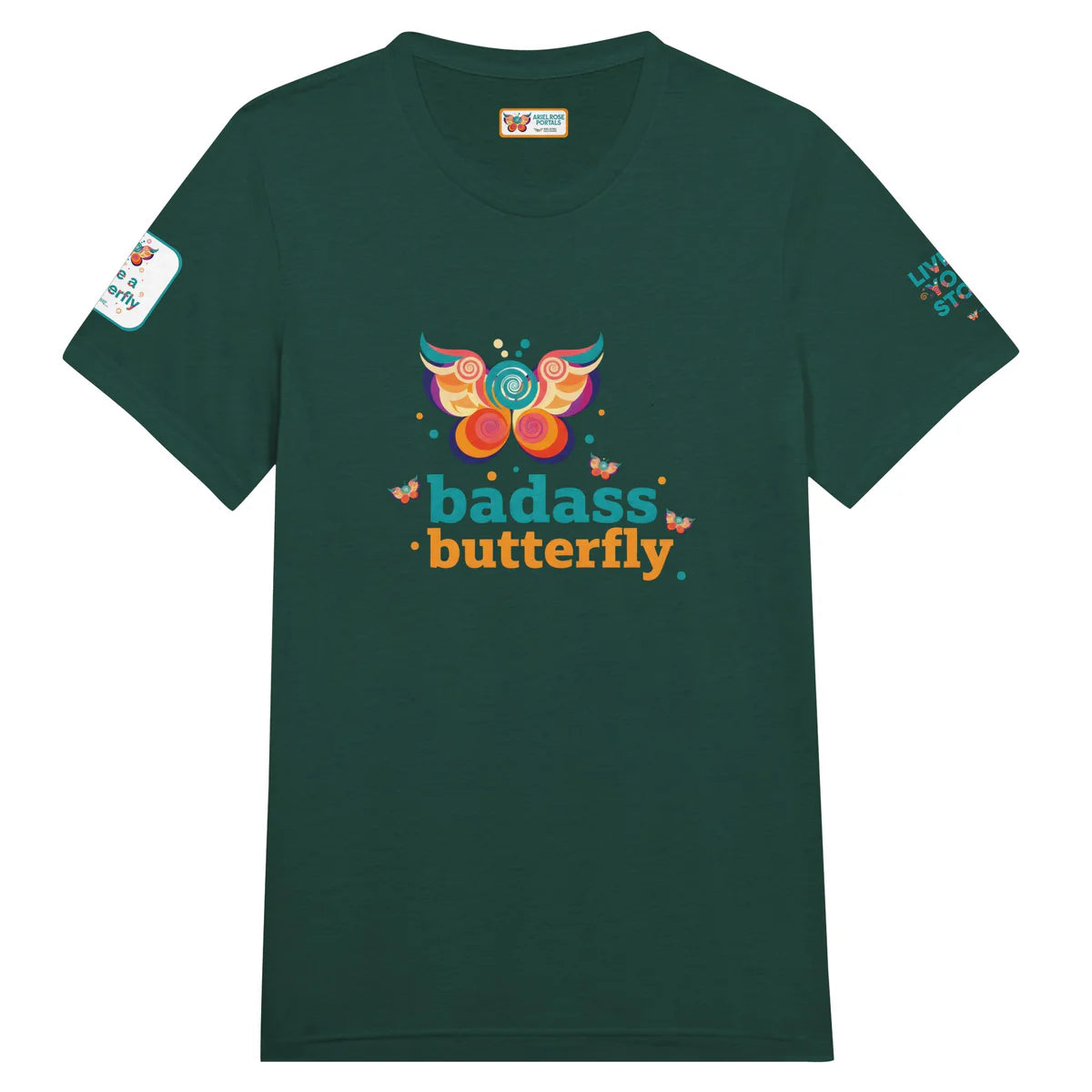 Badass Butterfly & Ariel Rose Portals Logo T-Shirt | Ultra Soft Unisex Tri-Blend Tee