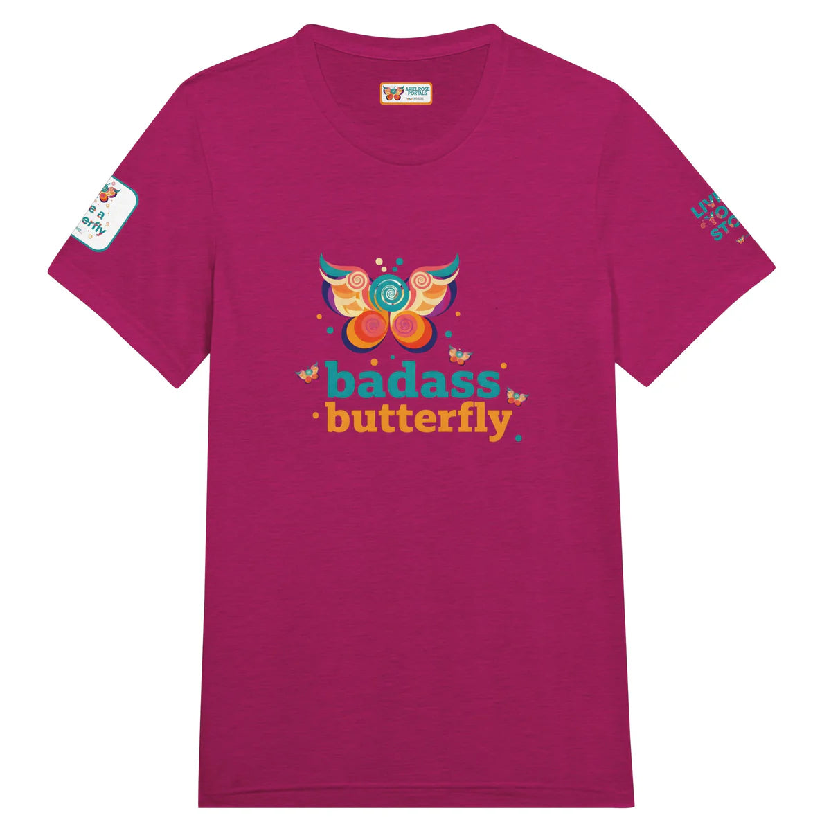 Badass Butterfly & Ariel Rose Portals Logo T-Shirt | Ultra Soft Unisex Tri-Blend Tee