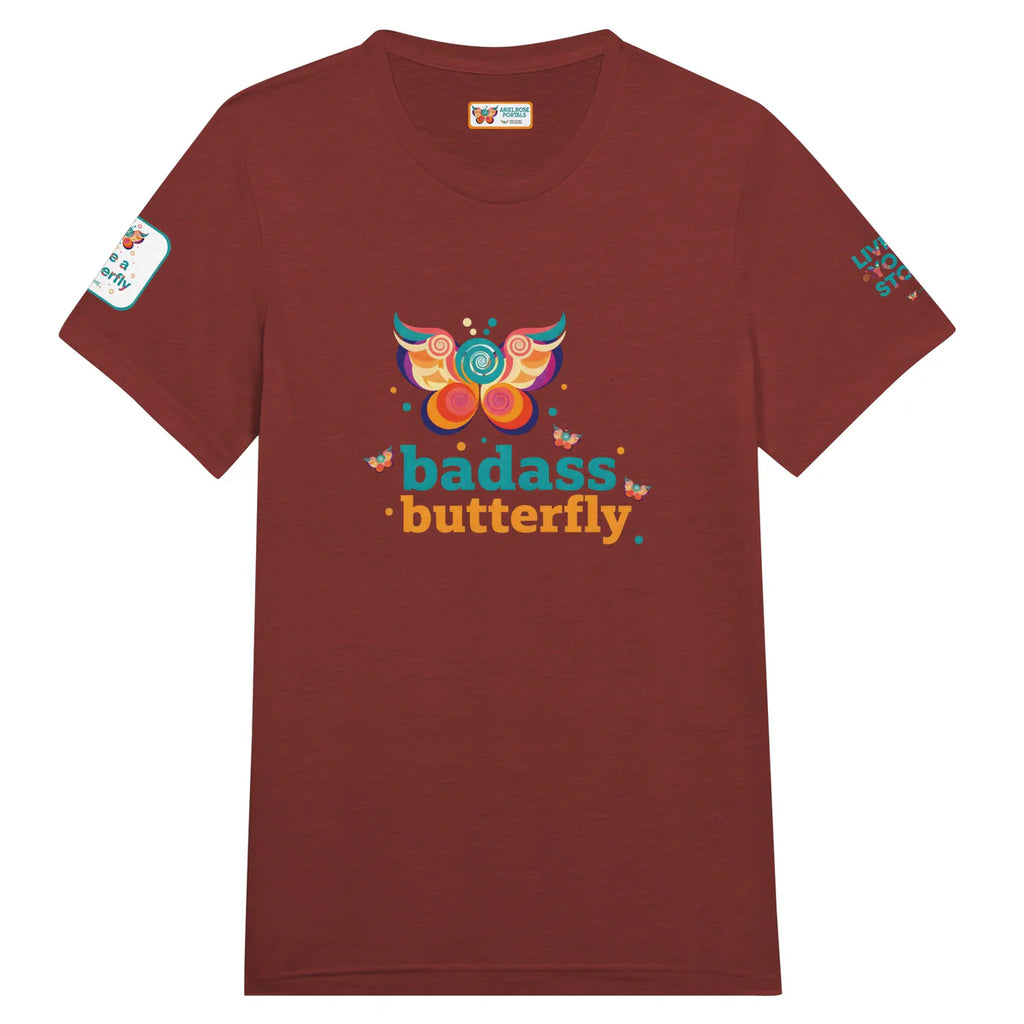 Badass Butterfly & Ariel Rose Portals Logo T-Shirt | Ultra Soft Unisex Tri-Blend Tee