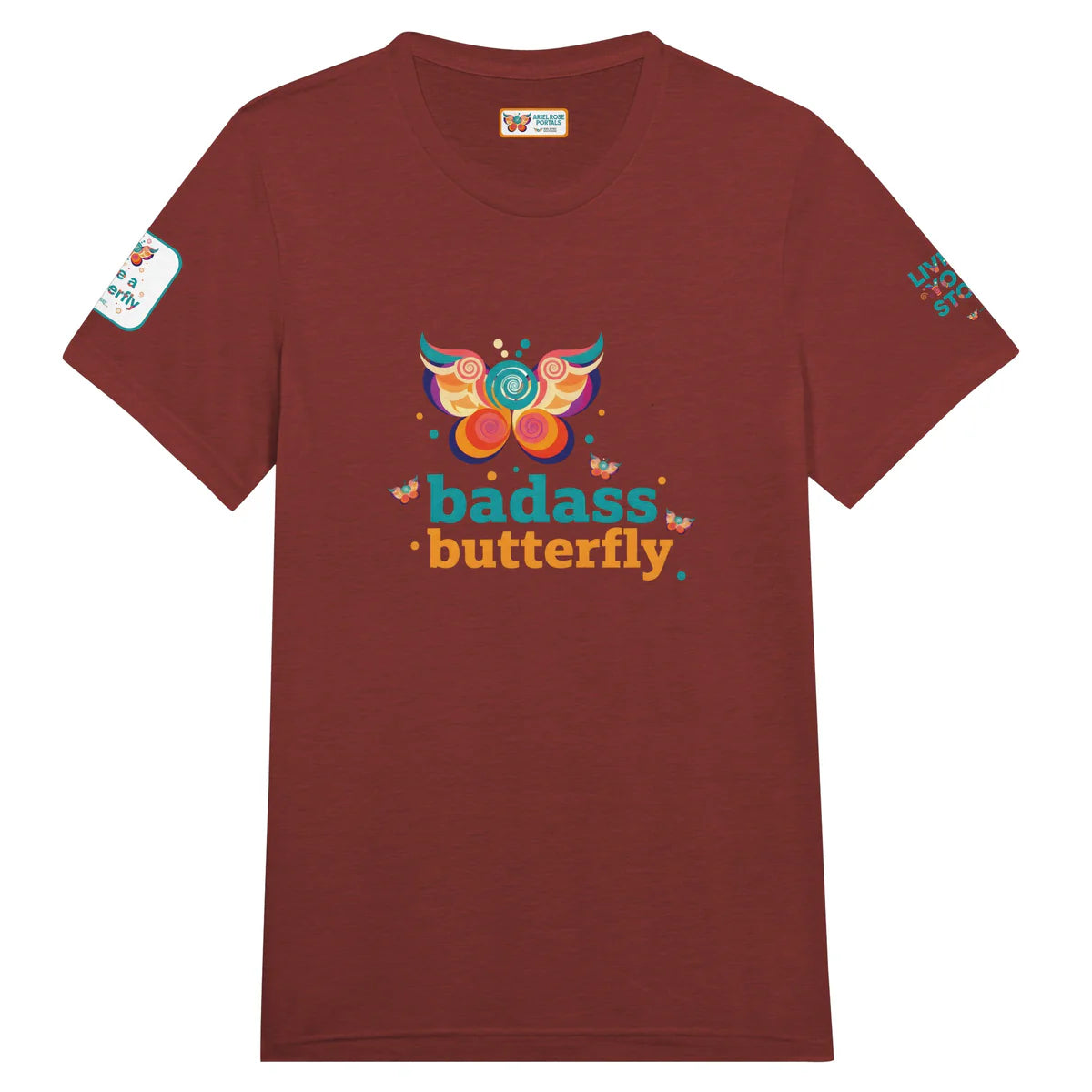 Badass Butterfly & Ariel Rose Portals Logo T-Shirt | Ultra Soft Unisex Tri-Blend Tee