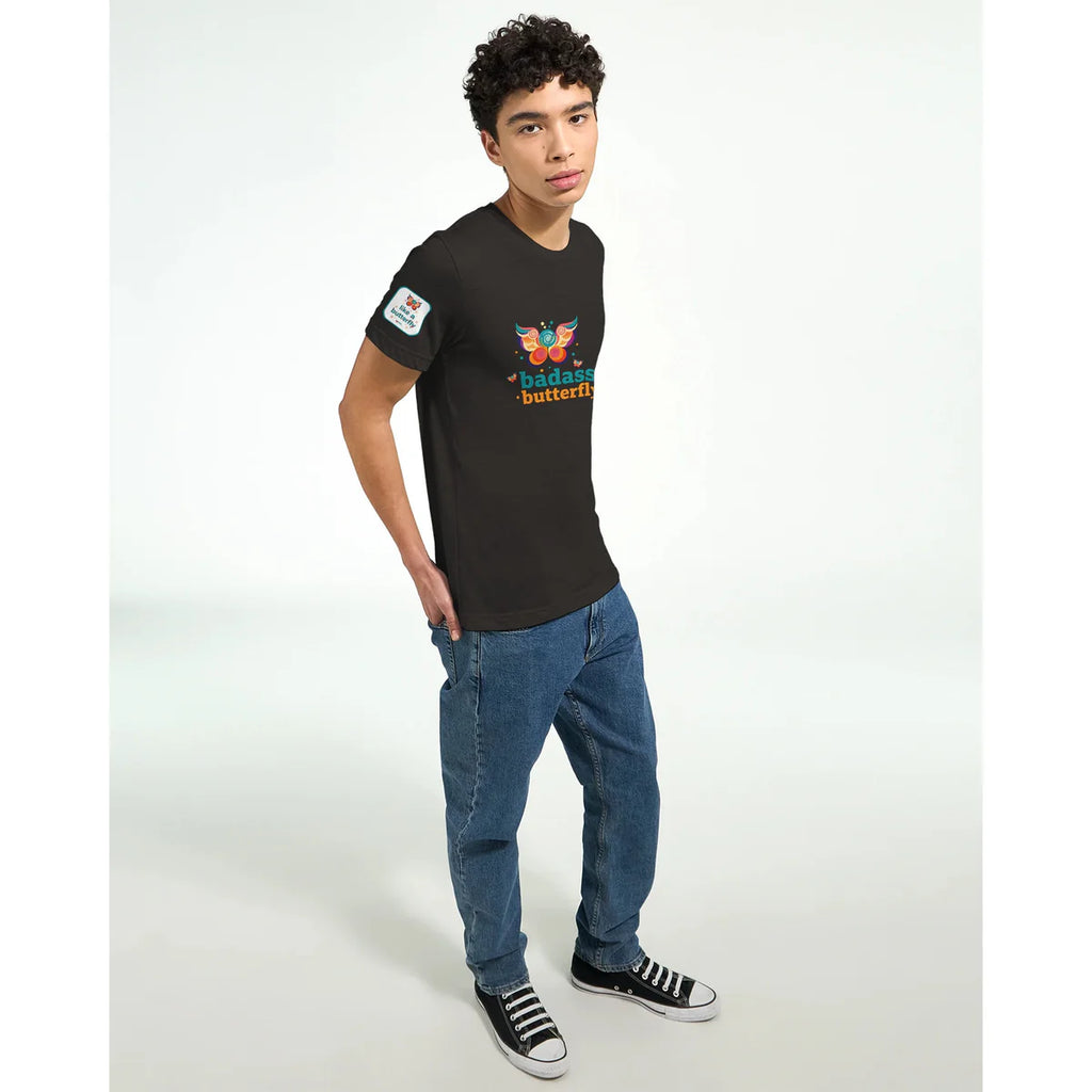 Maglietta con logo "Badass Butterfly & Ariel Rose Portals" | T-shirt unisex tri-blend ultra morbida