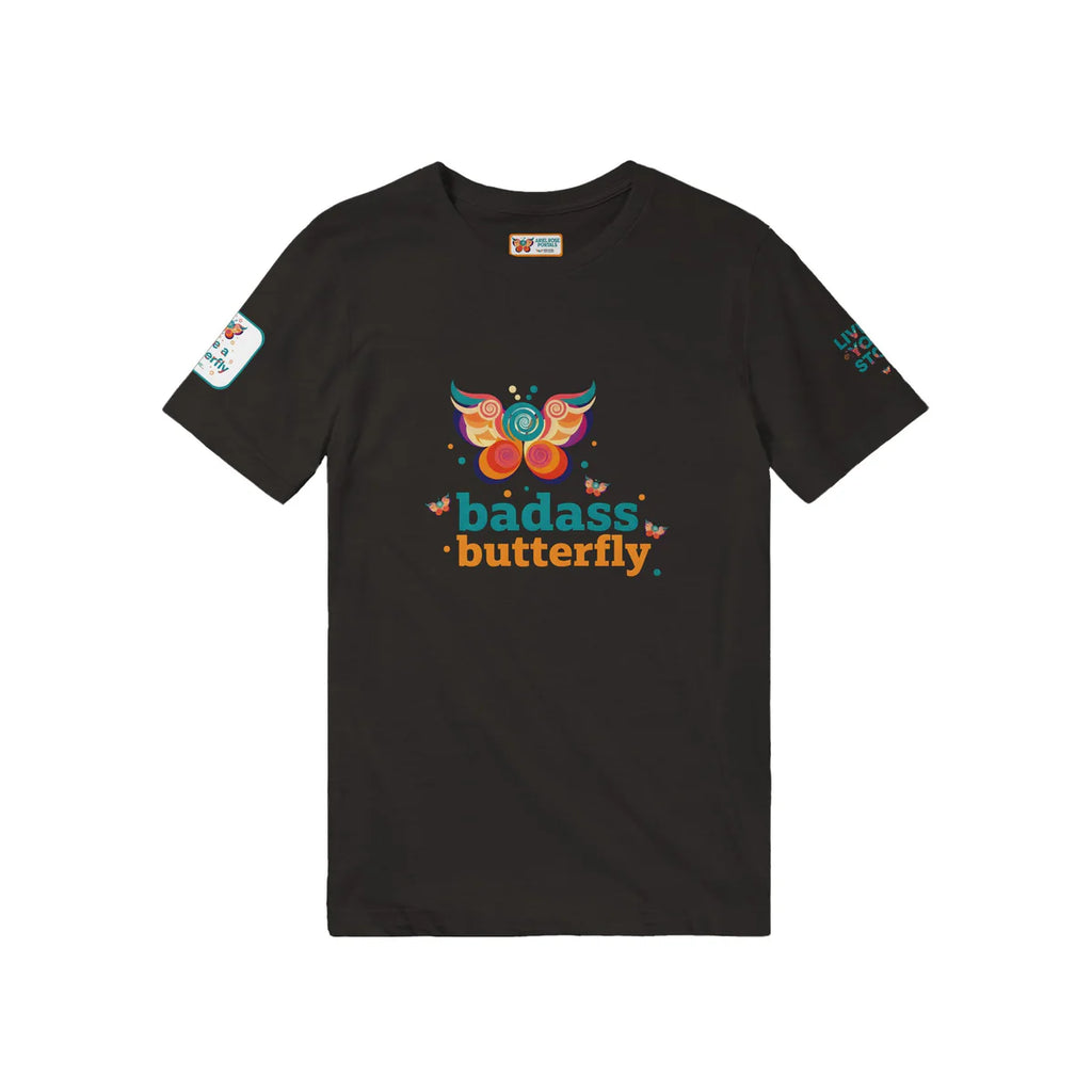 Badass Butterfly & Ariel Rose Portals Logo T-Shirt | Ultra Soft Unisex Tri-Blend Tee