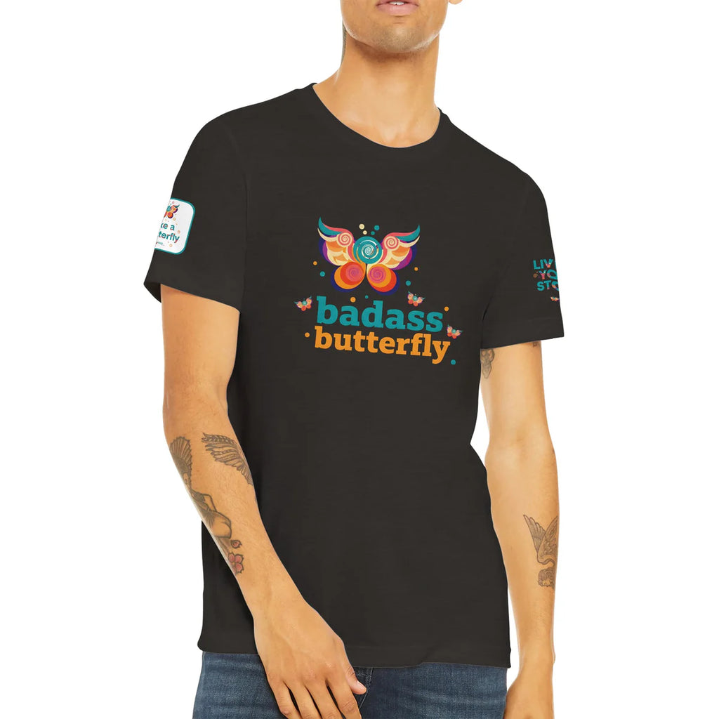Badass Butterfly & Ariel Rose Portals Logo T-Shirt | Ultra Soft Unisex Tri-Blend Tee
