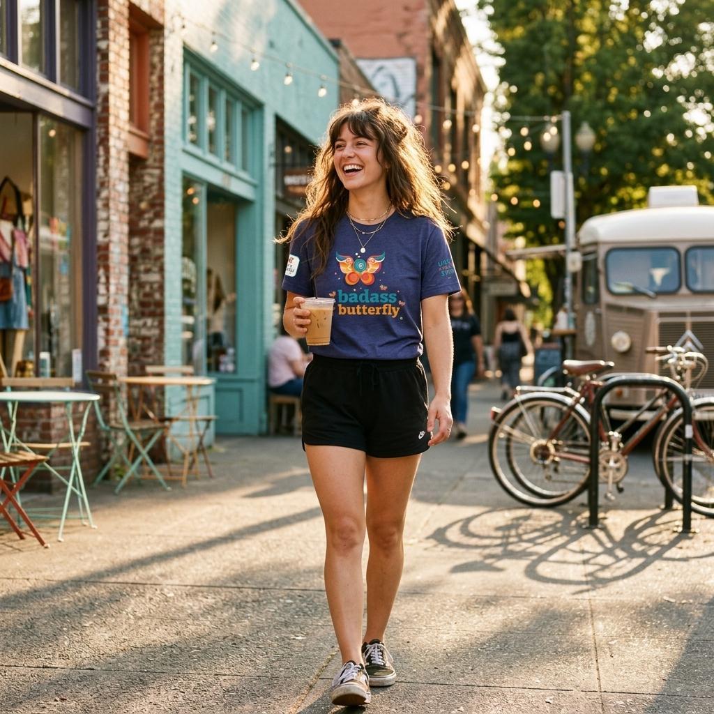 Badass Butterfly & Ariel Rose Portals Logo T-Shirt | Ultra Soft Unisex Tri-Blend Tee