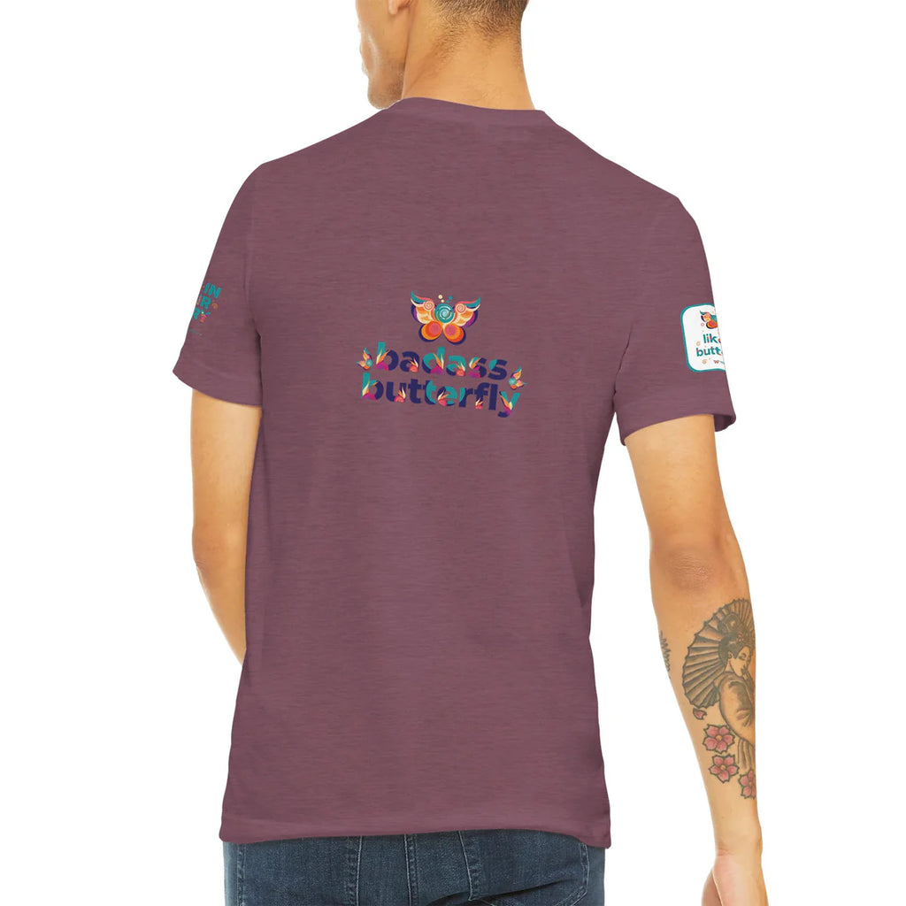 Maglietta con logo "Badass Butterfly & Ariel Rose Portals" | T-shirt unisex tri-blend ultra morbida