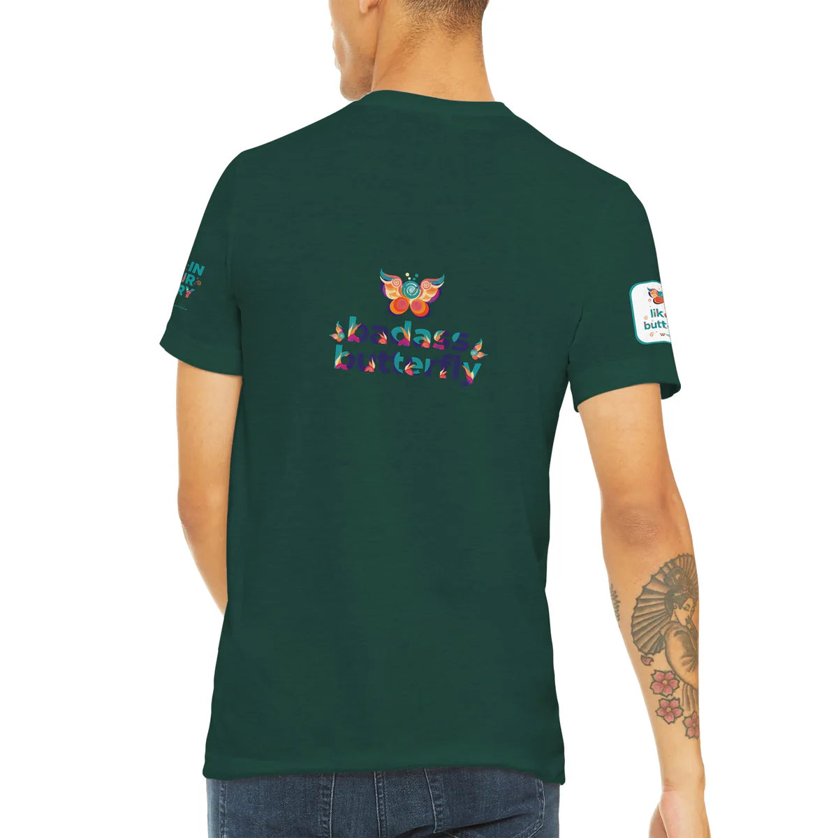 Maglietta con logo "Badass Butterfly & Ariel Rose Portals" | T-shirt unisex tri-blend ultra morbida