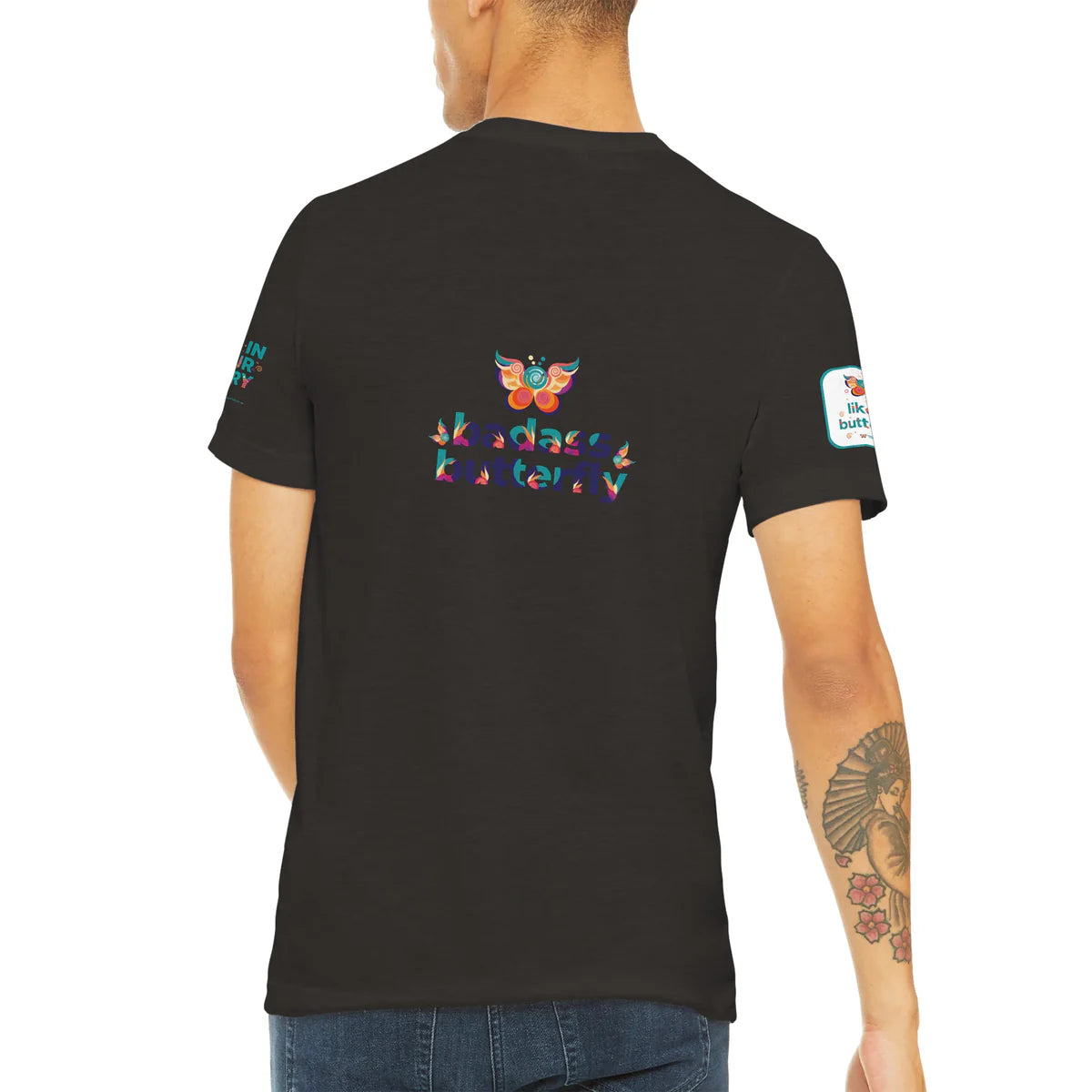 Maglietta con logo "Badass Butterfly & Ariel Rose Portals" | T-shirt unisex tri-blend ultra morbida
