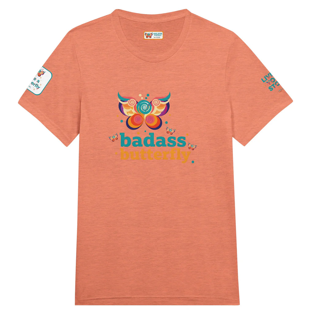 Badass Butterfly & Ariel Rose Portals Logo T-Shirt | Ultra Soft Unisex Tri-Blend Tee