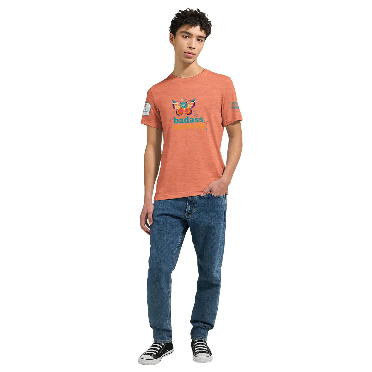 Maglietta con logo "Badass Butterfly & Ariel Rose Portals" | T-shirt unisex tri-blend ultra morbida