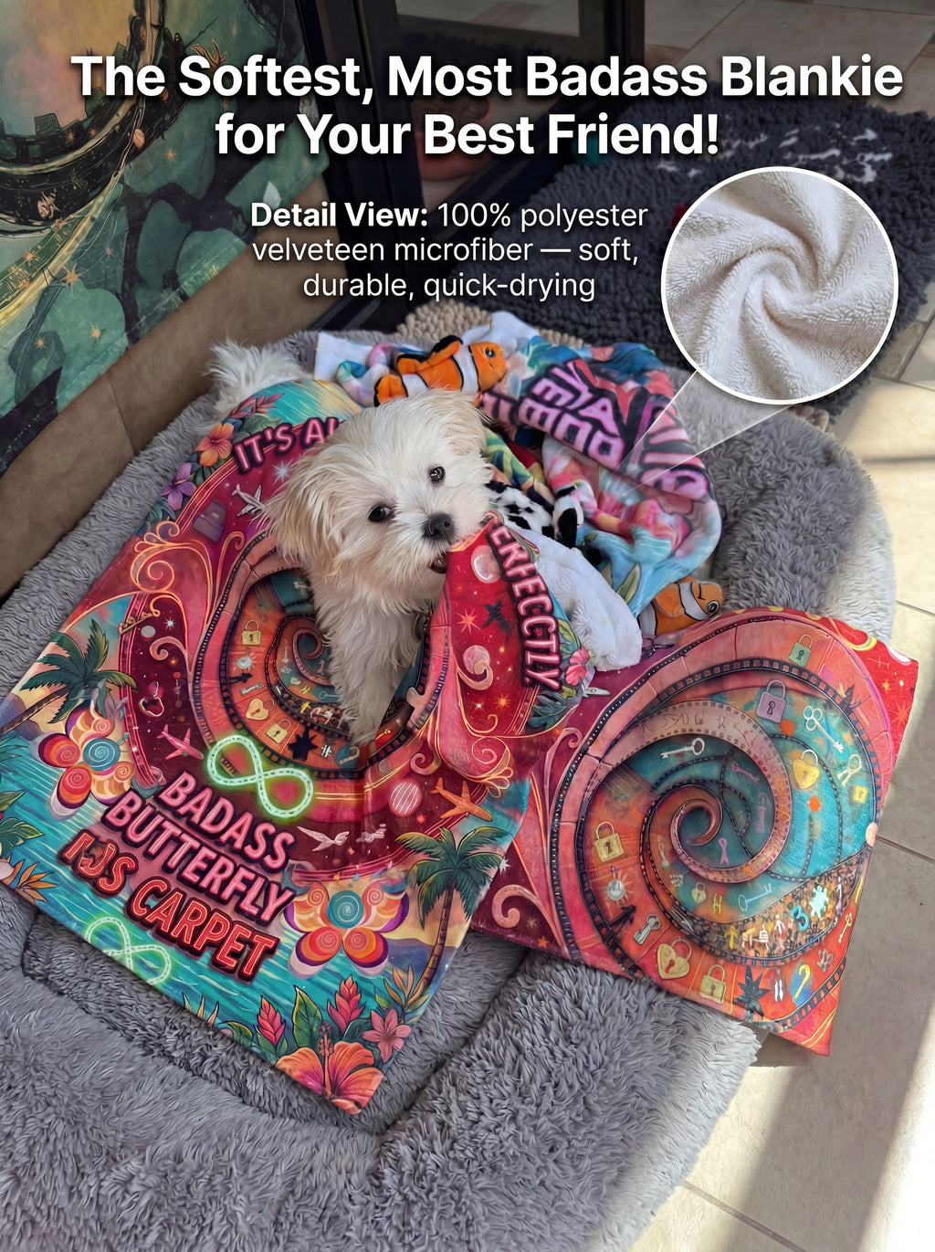 Badass Butterfly R3S Carpet Velveteen Microfiber Blanki3 Cape Mini Variant