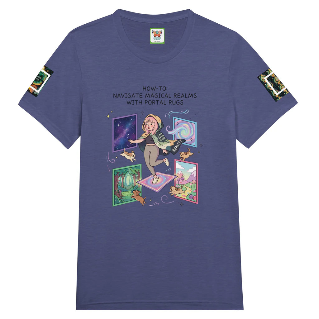 Ariel Rose Portals “How to Use Portal Rugs” Pop Art Triblend Unisex Crewneck T-shirt - Whimsical Cartoon Puppy Design
